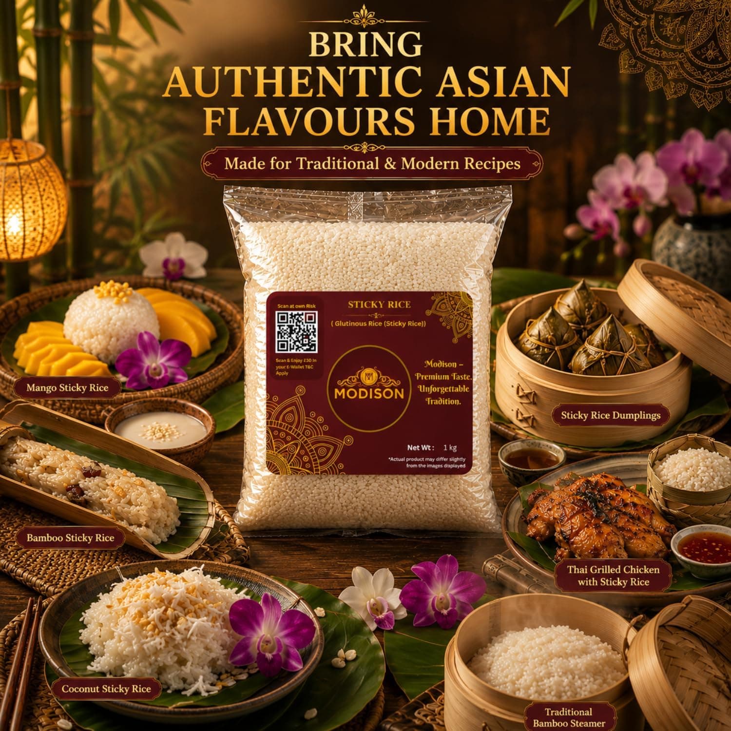 MODISON Sticky Rice Glutinous Rice Short Grain Rice 1kg thumbnail 9