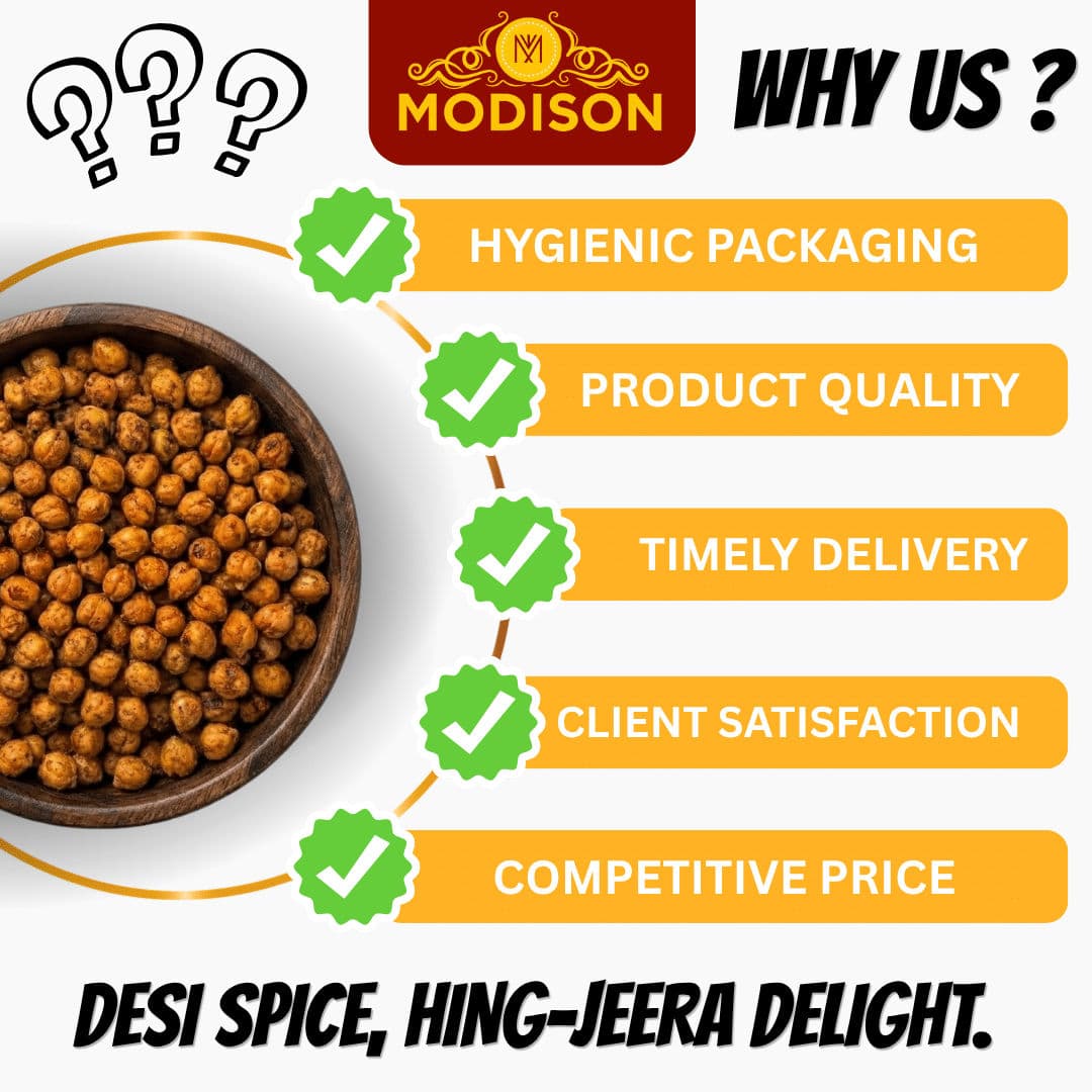 MODISON Hing Jeera Chana Indian Snacks Roasted Chickpeas 180g product image 3