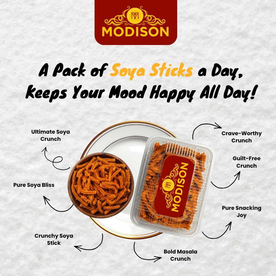 MODISON Soya Sticks Healthy Snacks Crispy Protein Rich 180g product image 5