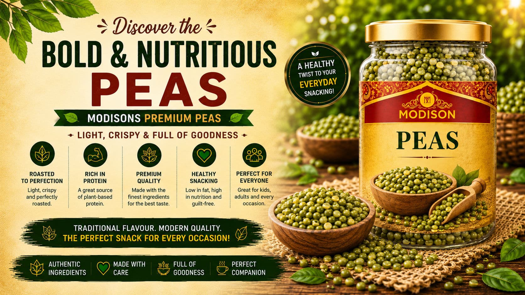 Premium Dried Peas UK | Healthy Indian Pulses | Modison