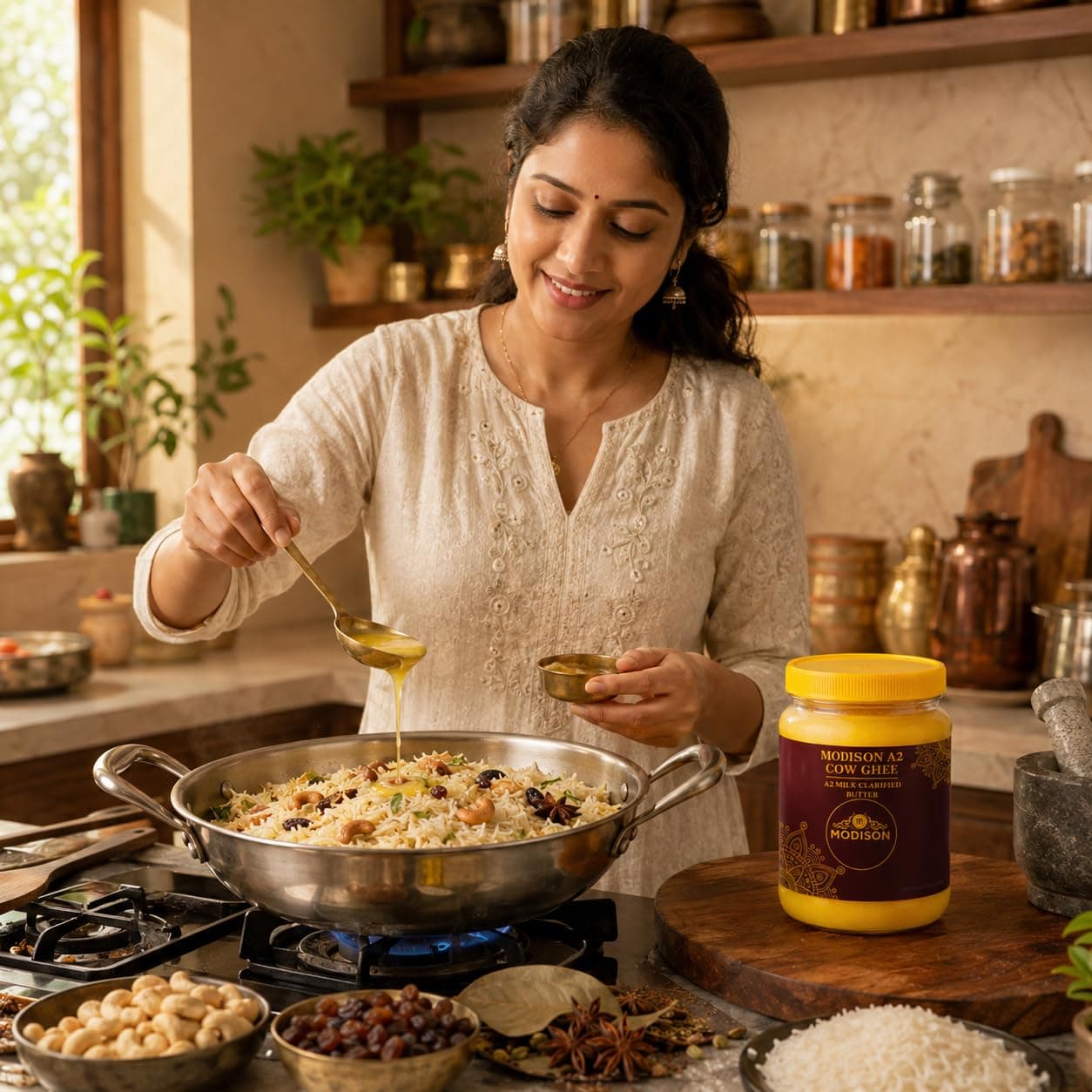 MODISON A2 Cow Ghee A2 Milk Clarified Butter 1kg product image 4