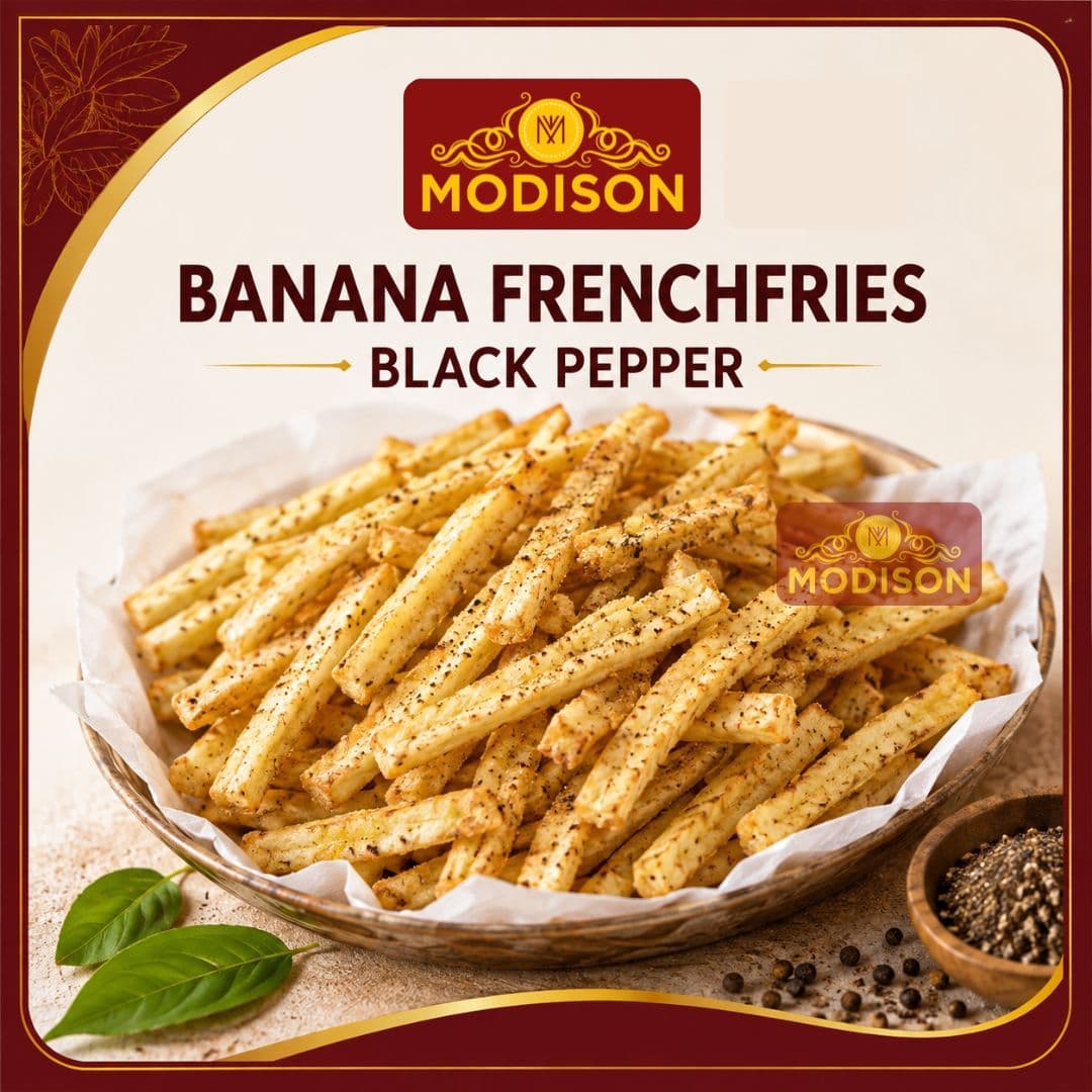 MODISON BANANA FRENCH FRIES INDIAN SNACKS BLACK PEPPER KELA