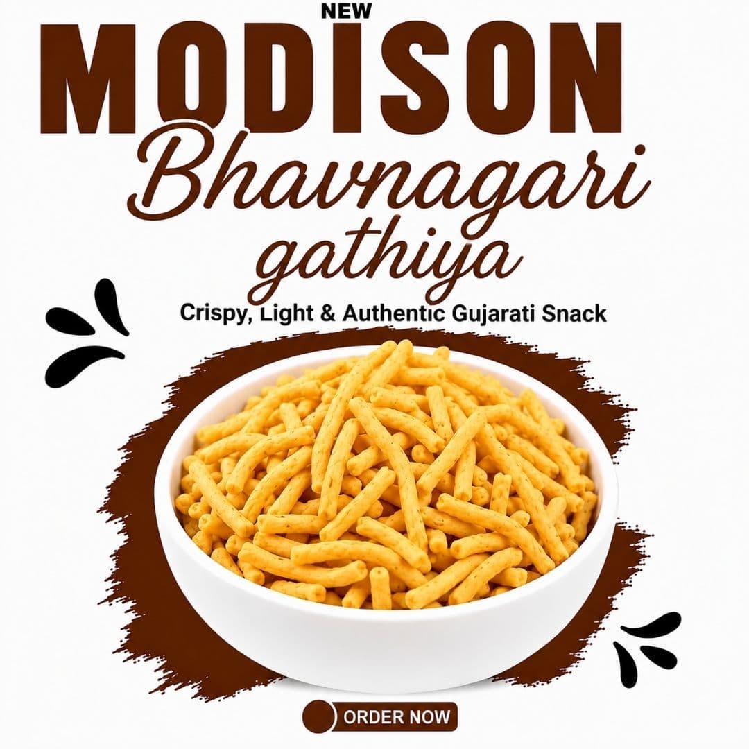 MODISON Bhavnagari Gathiya Indian Namkeen Traditional Gujarati 900g