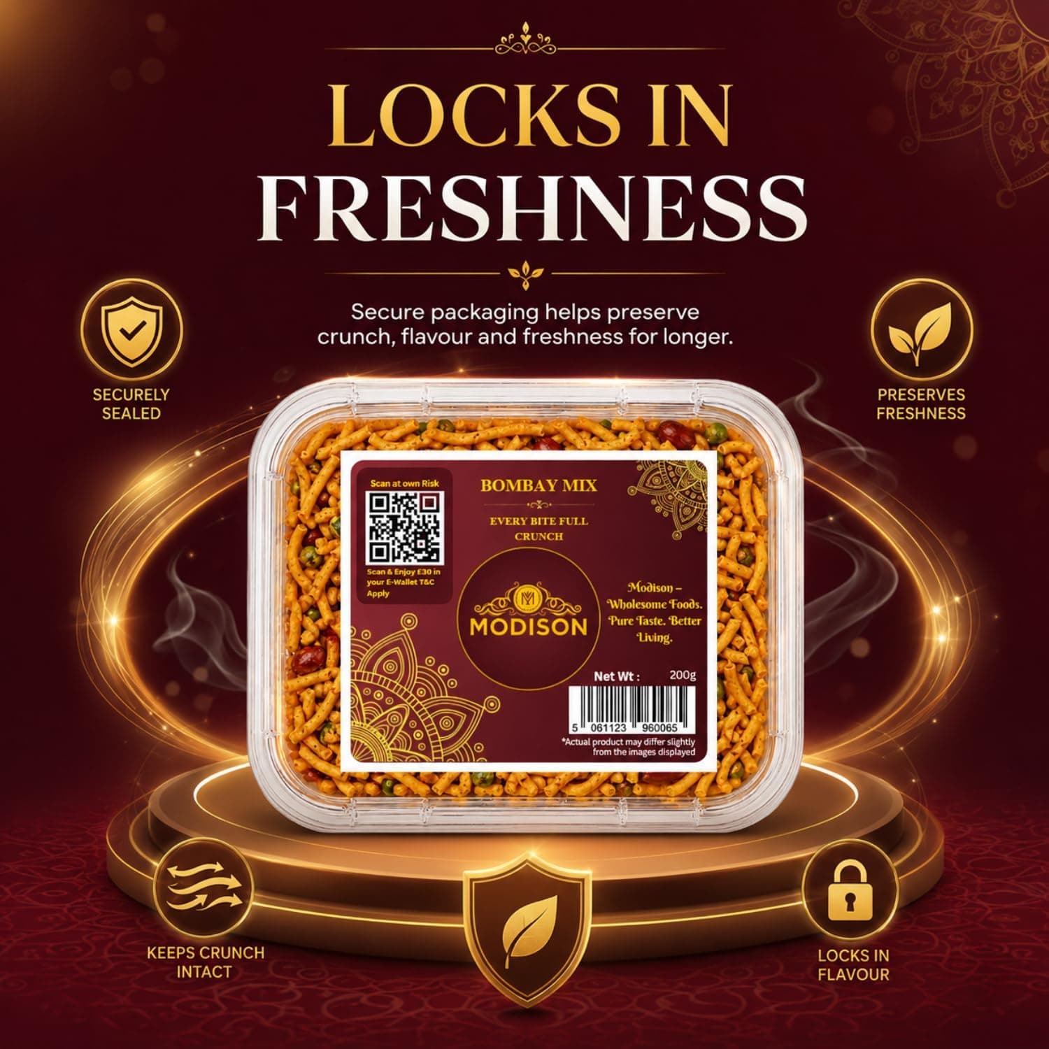 MODISON Bombay Mix Indian Namkeen Snack Traditional Savoury 200g product image 5