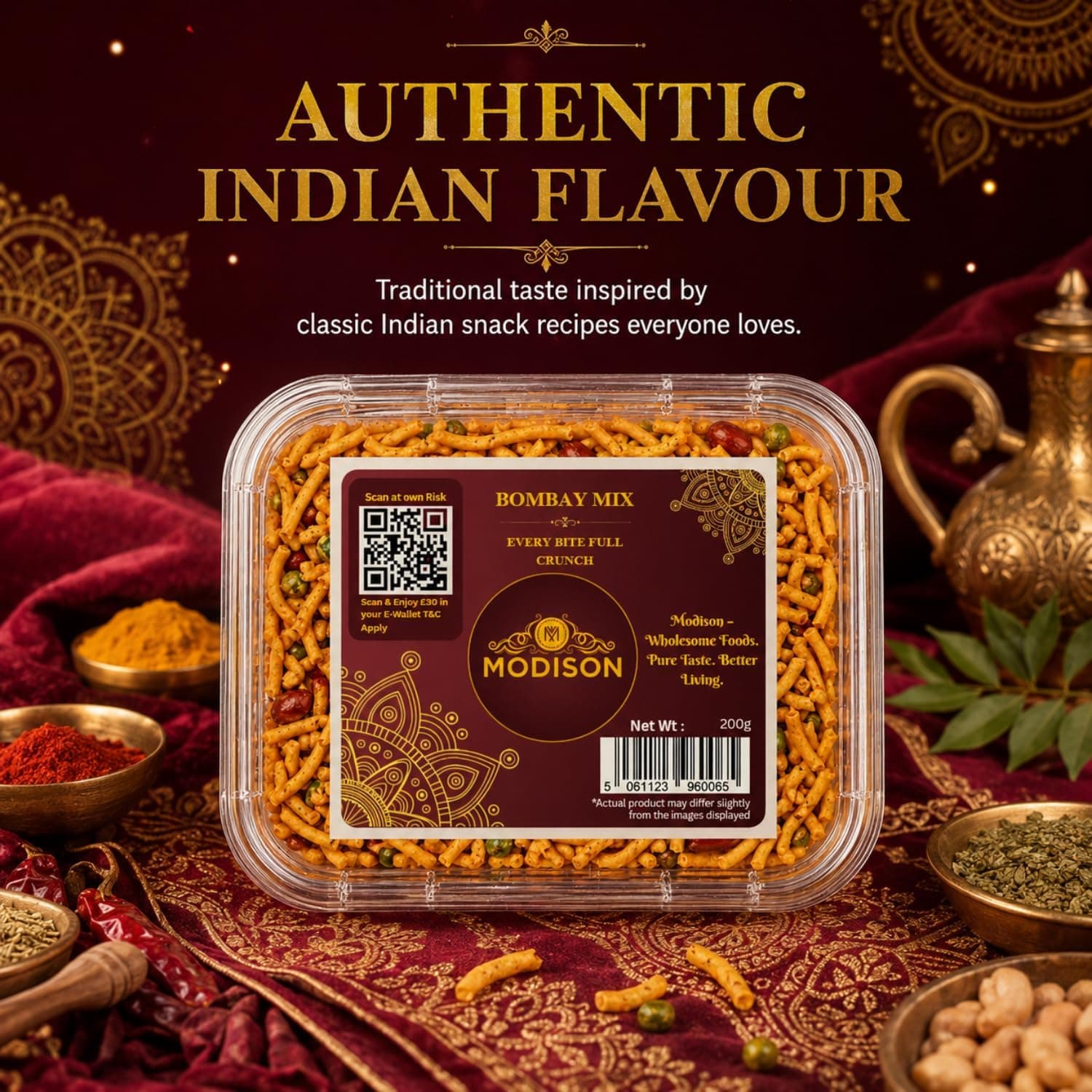 MODISON Bombay Mix Indian Namkeen Snack Traditional Savoury 200g product image 6
