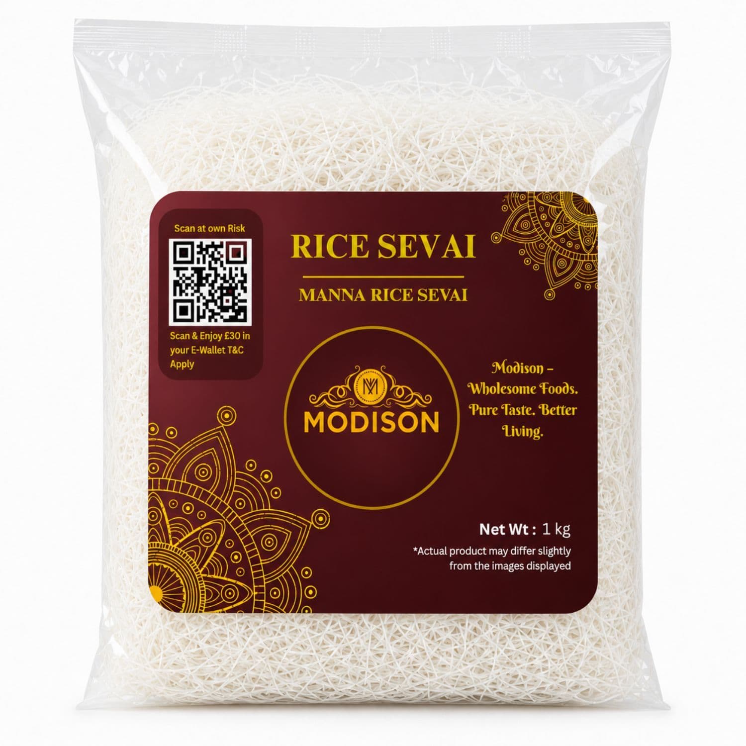 MODISON Brown Rice Sevai Rice Noodles, Brown Rice Vermicelli, 1 kg product image 1