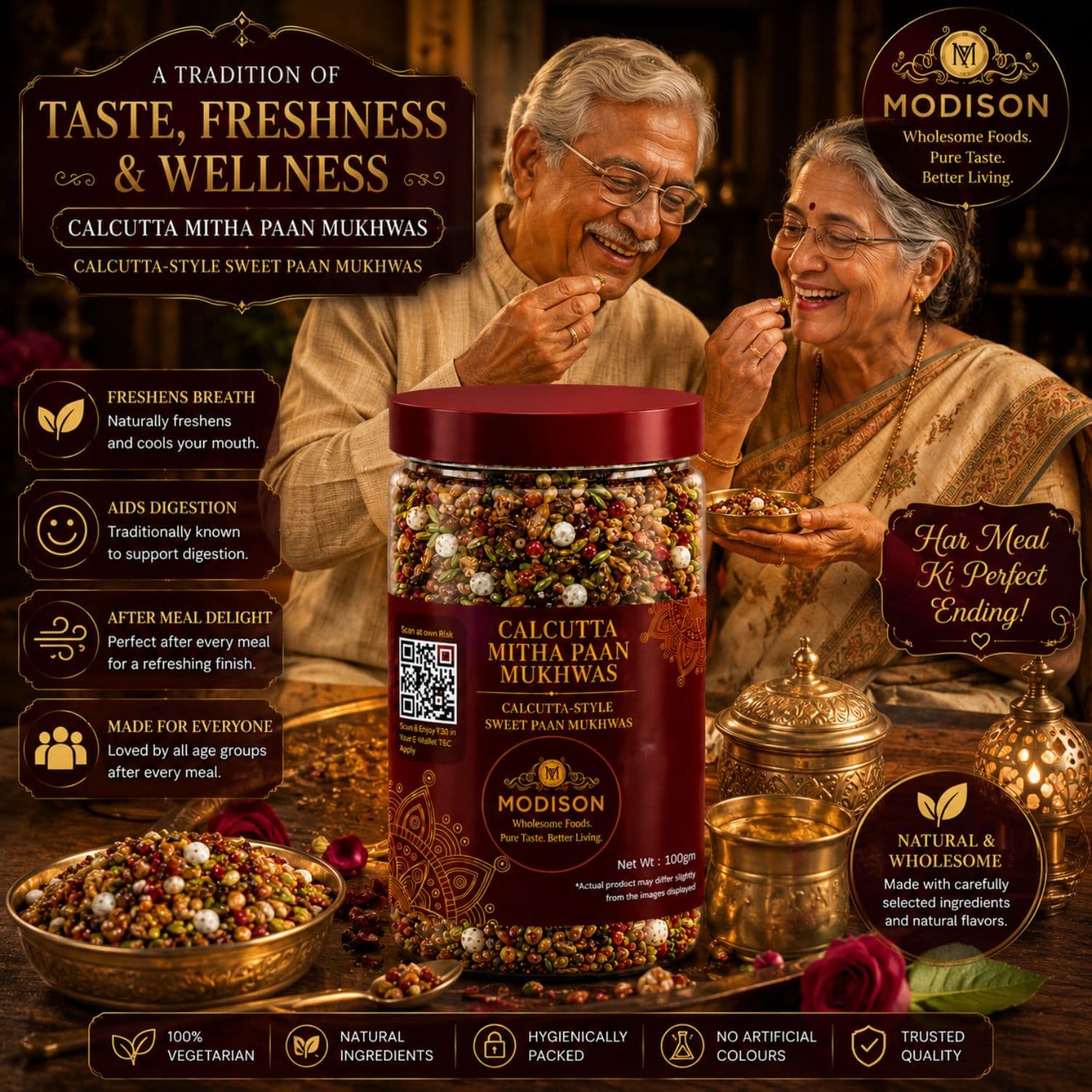 MODISON Calcutta Mitha Paan Indian Mouth Freshener 100g product image 7