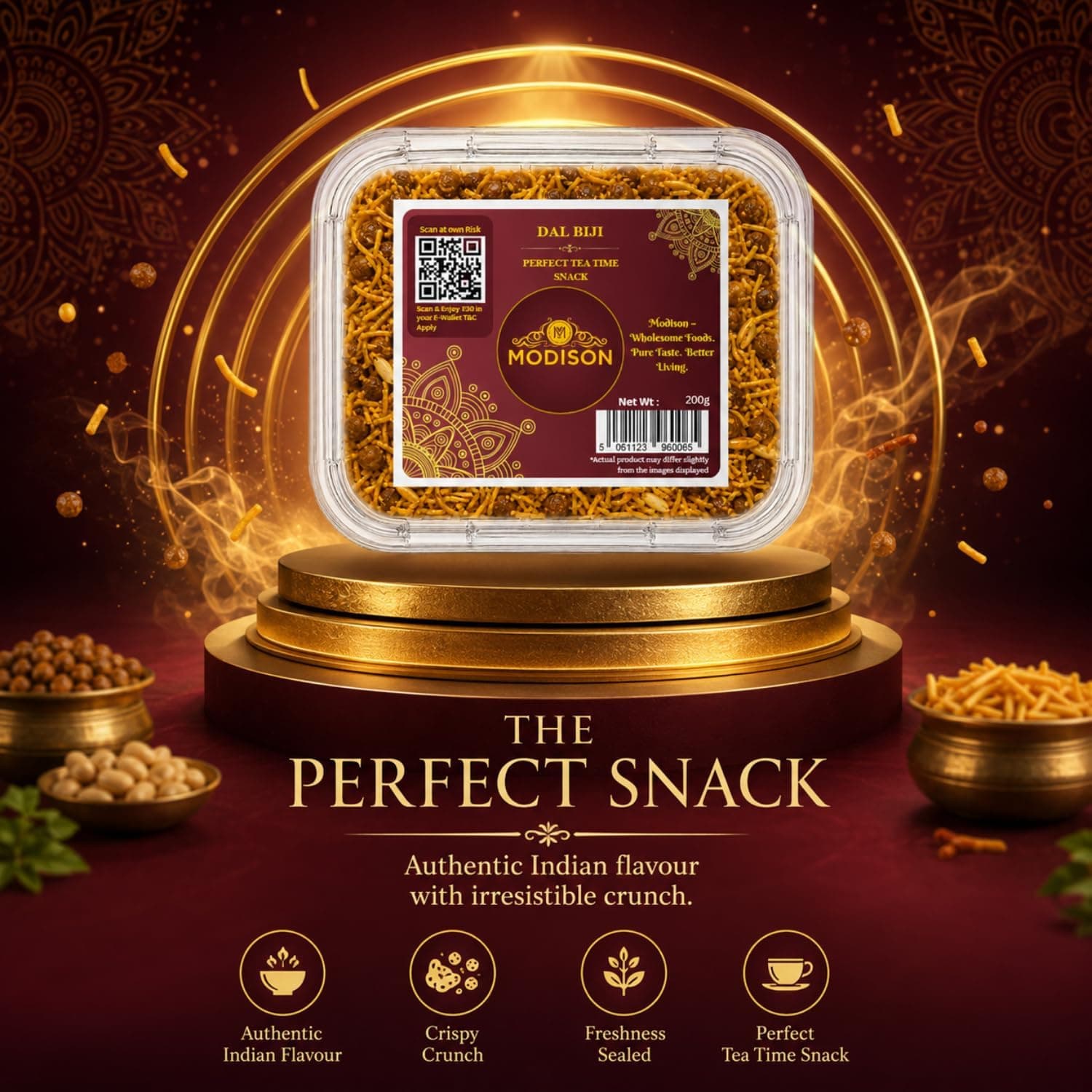 MODISON Dal Biji Indian Namkeen Snack Traditional Savoury 200g product image 7