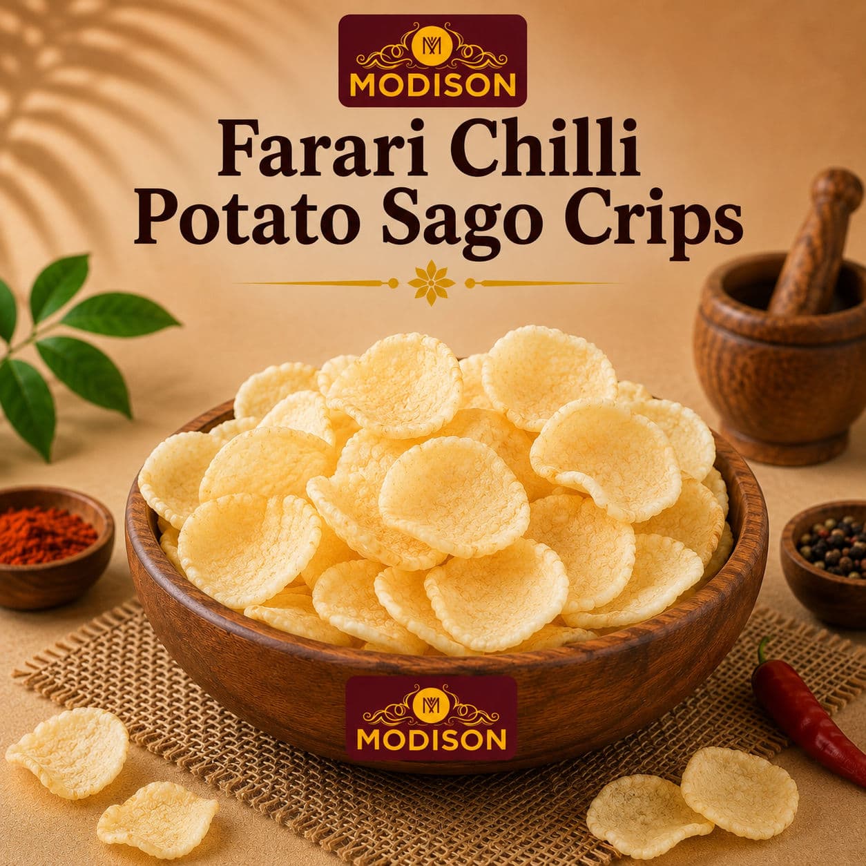 MODISON FARARI CHILLI POTATO SAGO CRISPS product image 1