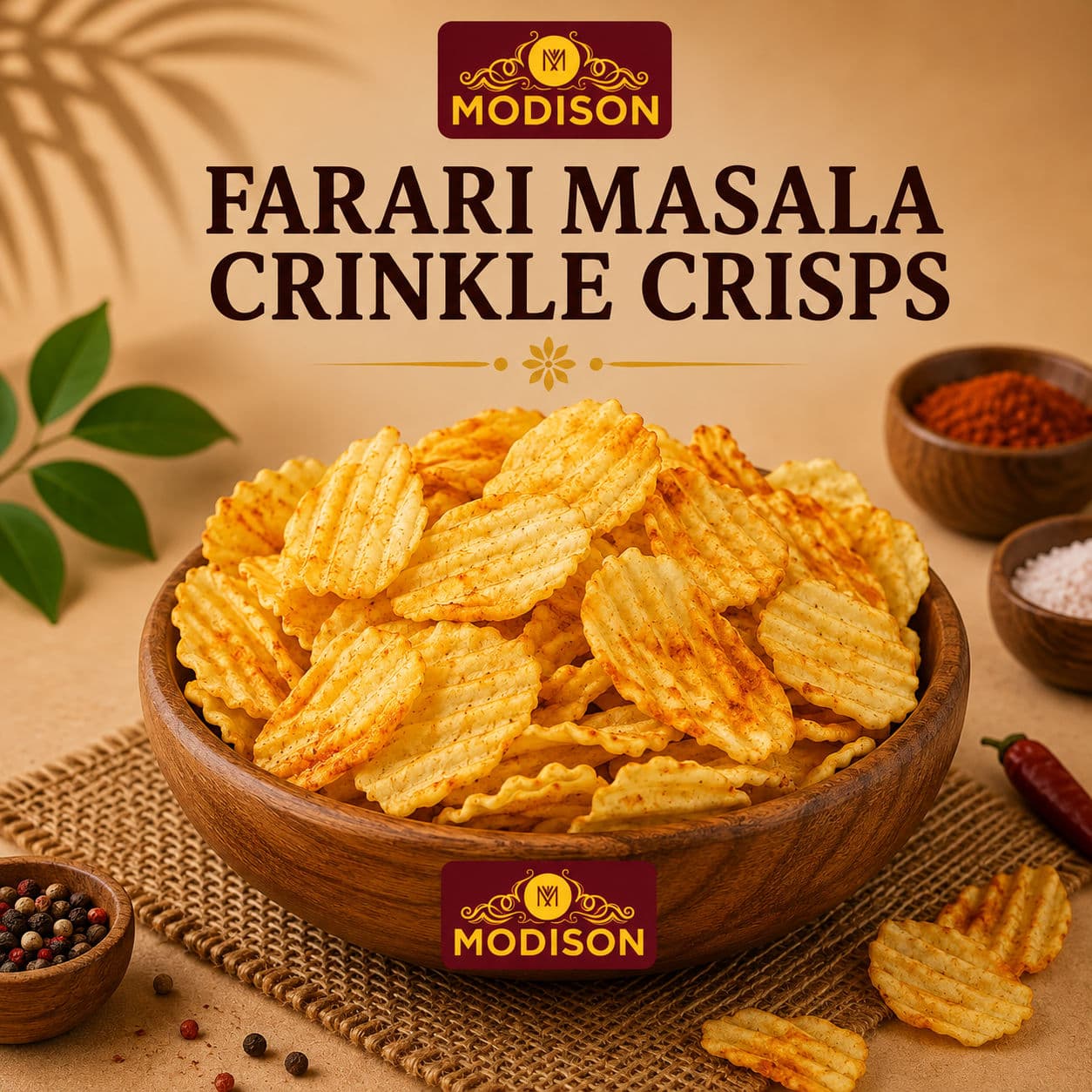 MODISON FARARI MASALA CRINKLE CRISPS product image 1