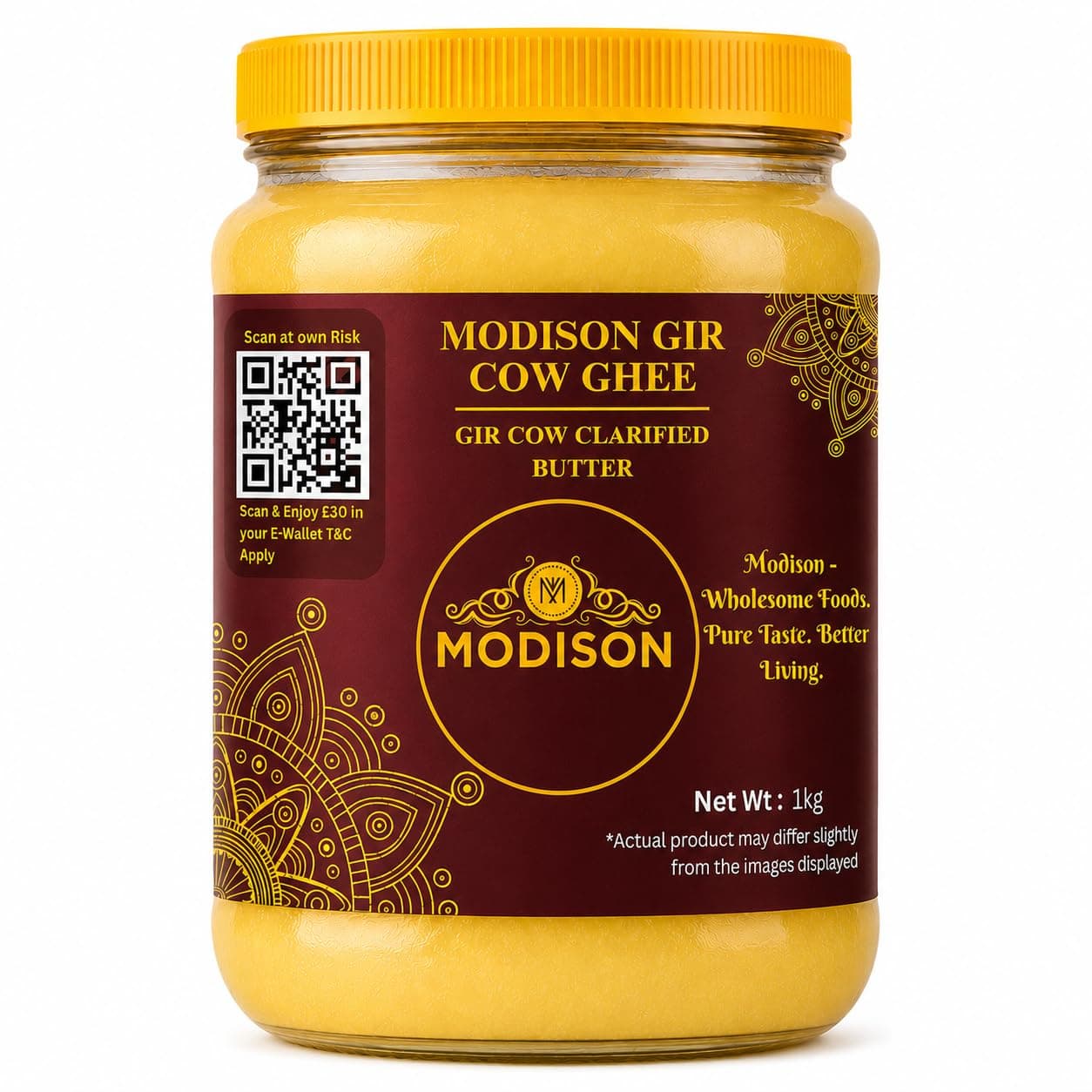 MODISON Gir Cow Ghee Clarified Butter Pure Milk Fat 1kg product image 1