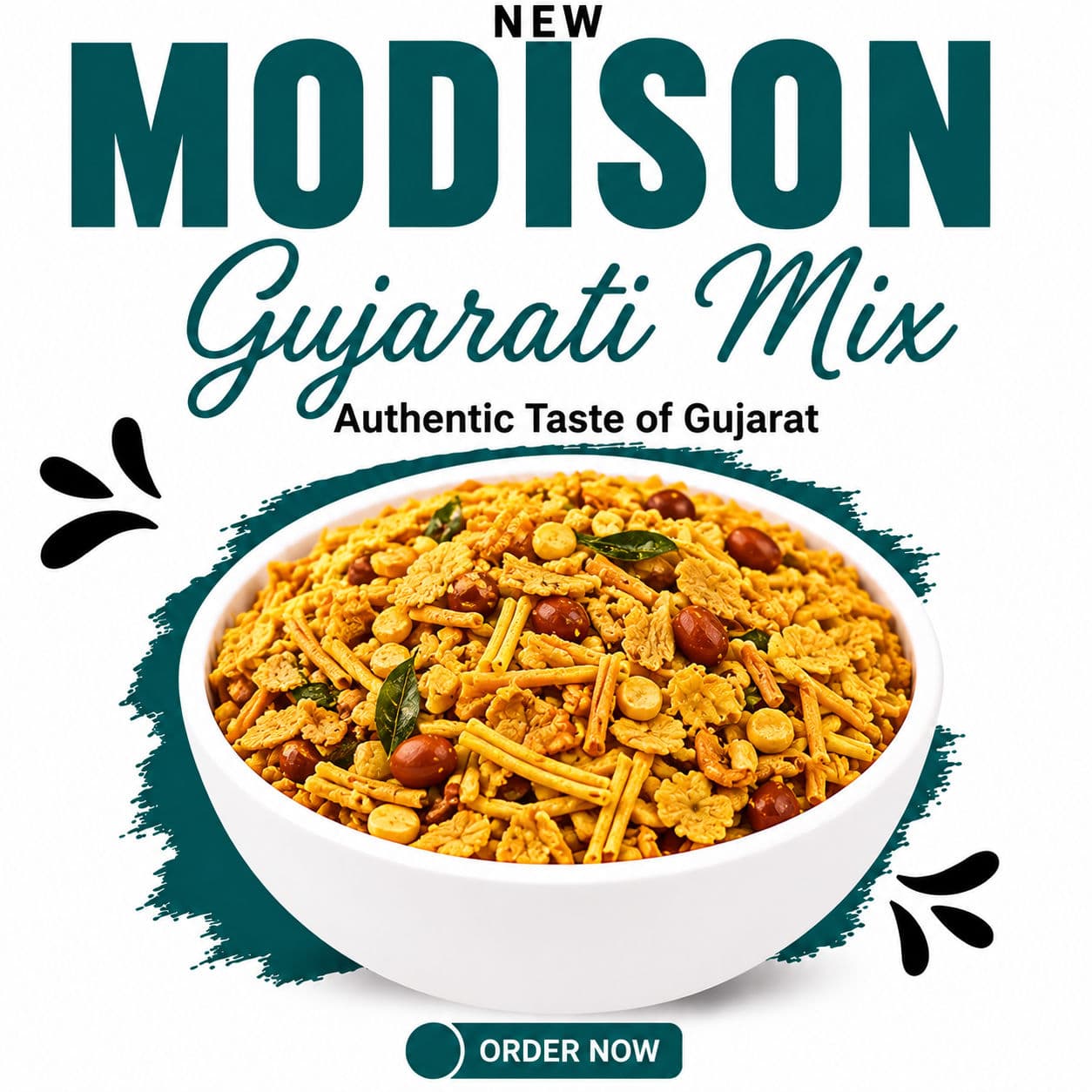 MODISON Gujarati Mix Indian Namkeen Snack Traditional Savoury 200g