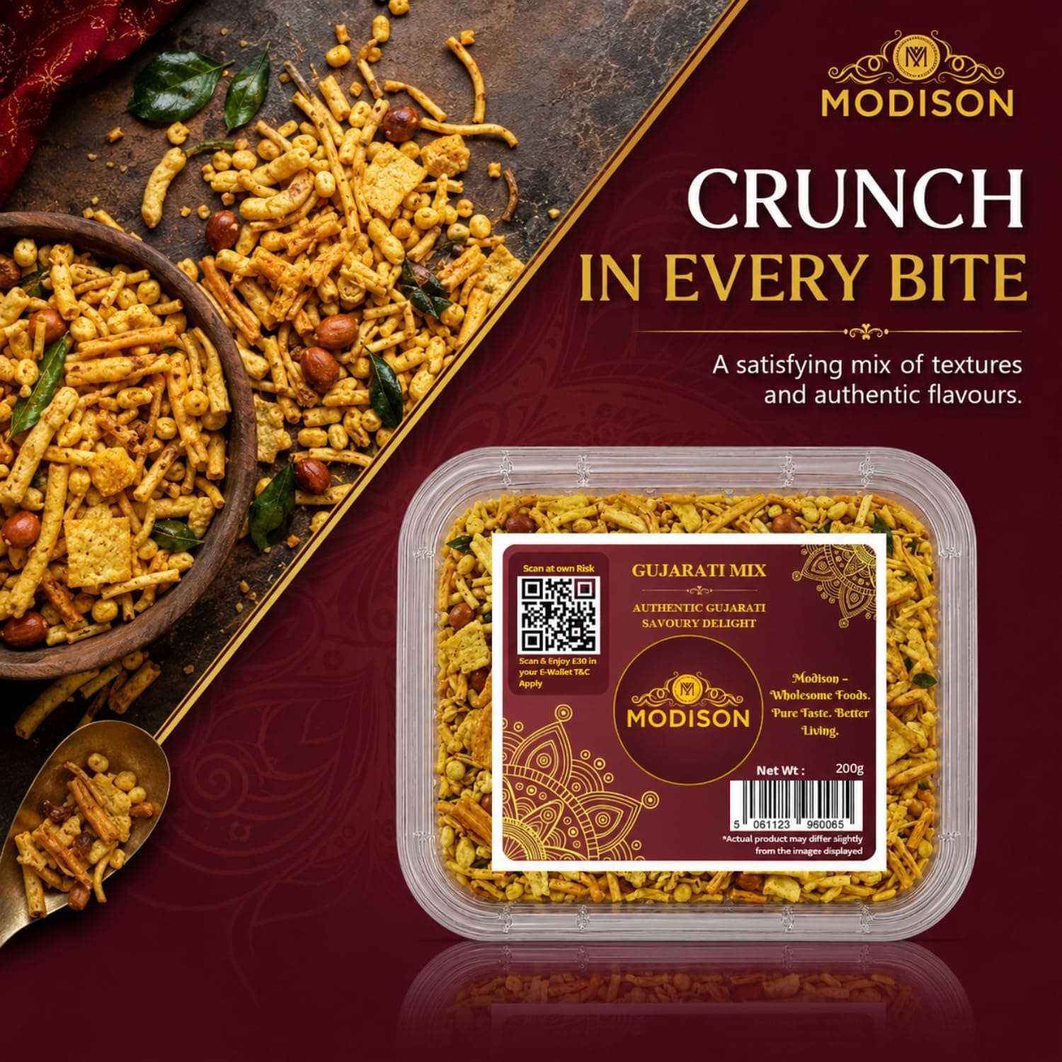MODISON Gujarati Mix Indian Namkeen Snack Traditional Savoury 200g product image 6