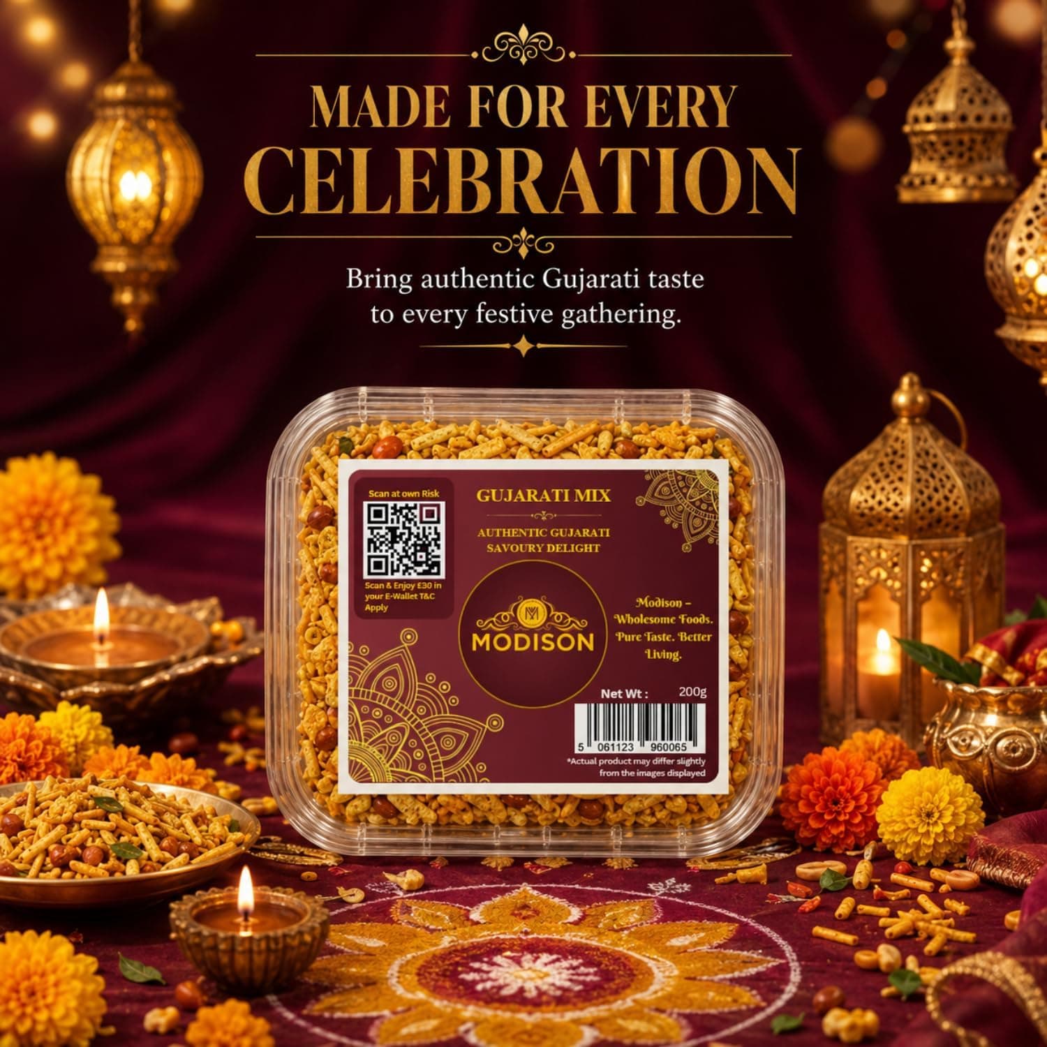 MODISON Gujarati Mix Indian Namkeen Snack Traditional Savoury 200g product image 7