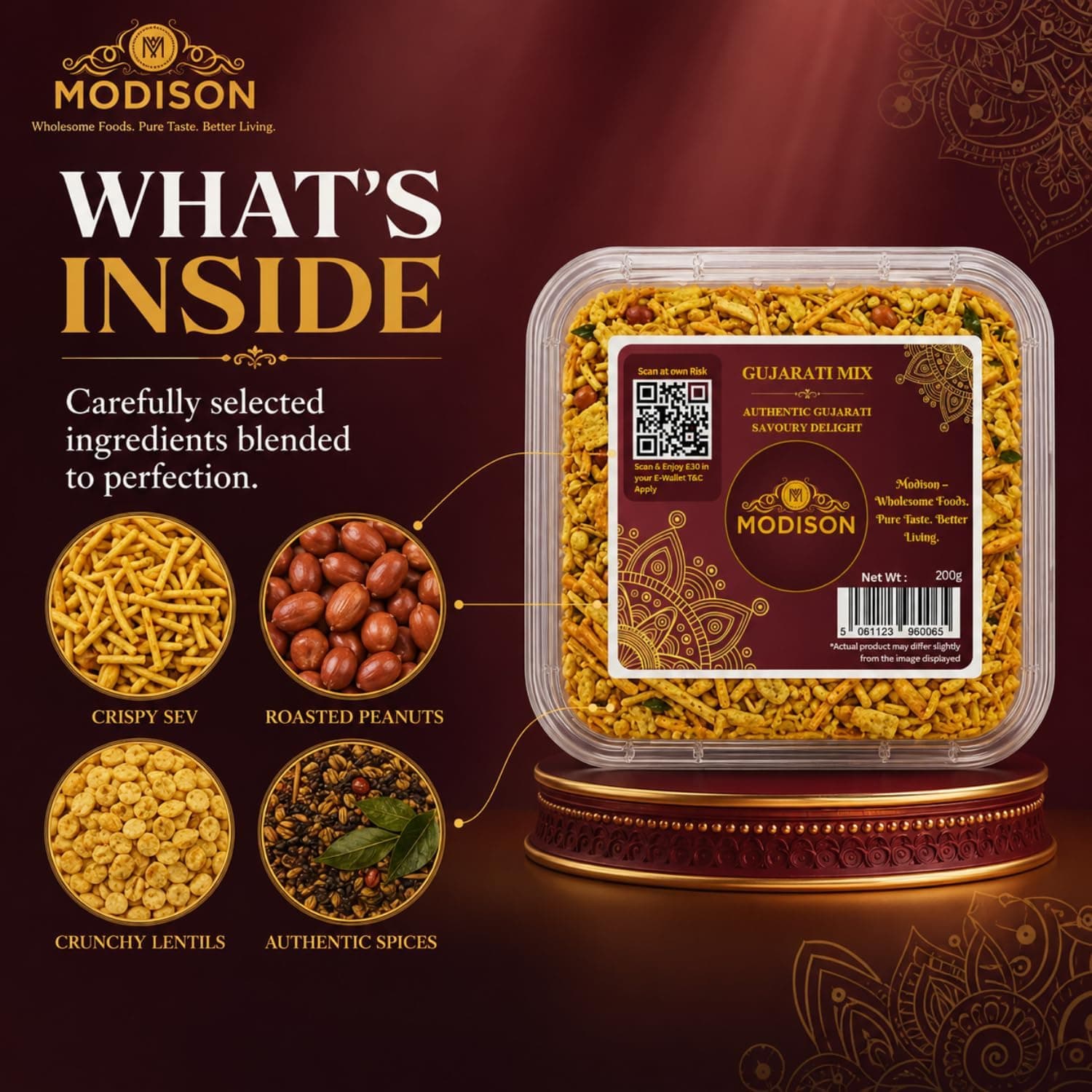MODISON Gujarati Mix Indian Namkeen Snack Traditional Savoury 200g product image 8