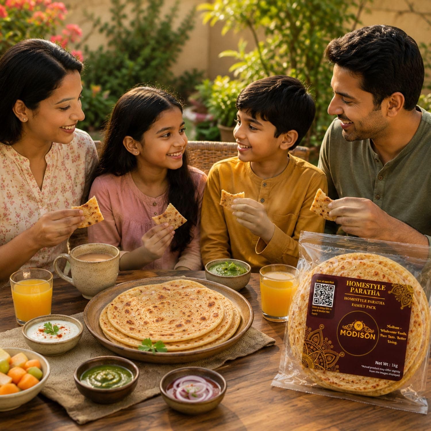 MODISON Homestyle Paratha Traditional Indian Flatbread Frozen 1kg product image 3