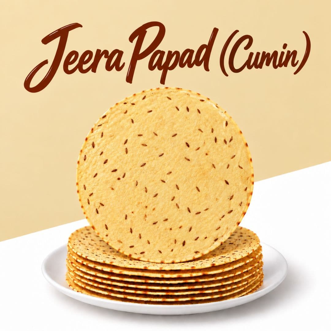 MODISON Jeera Papad Indian Papad Cumin Lentil Wafer 200g