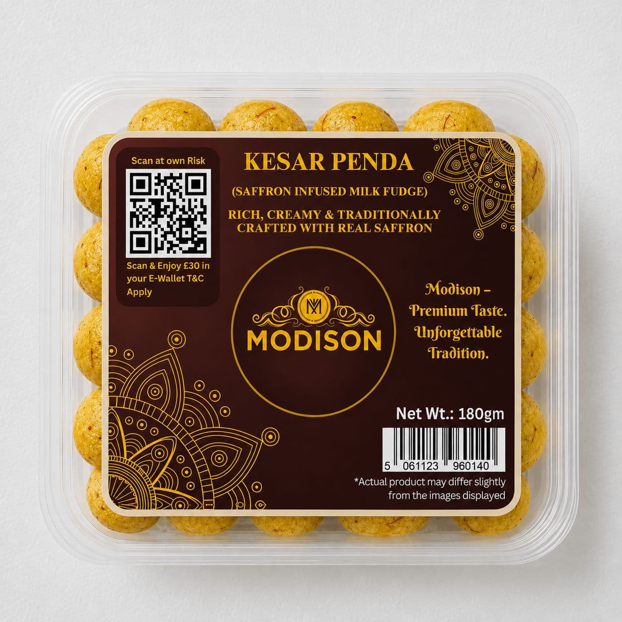 MODISON Kesar Penda Indian Sweets Saffron Milk Mithai 180g alternate image