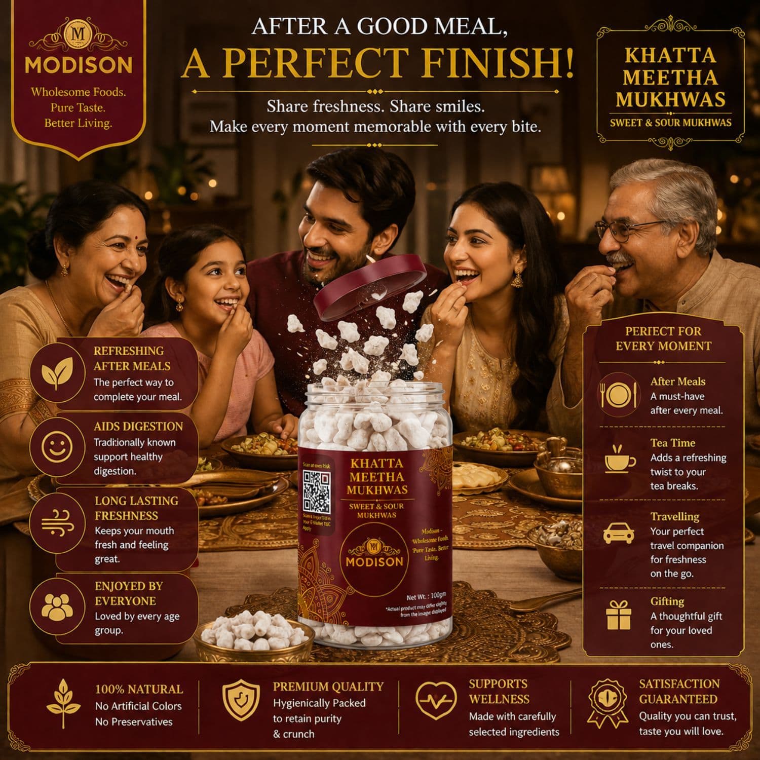 MODISON Khatta Meetha Indian Mouth Freshener Tangy 100g product image 4
