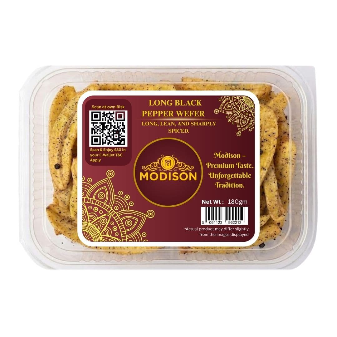 MODISON LONG BLACK PEPPER WAFER INDIAN SNACKS CRISPY KELA product image 2