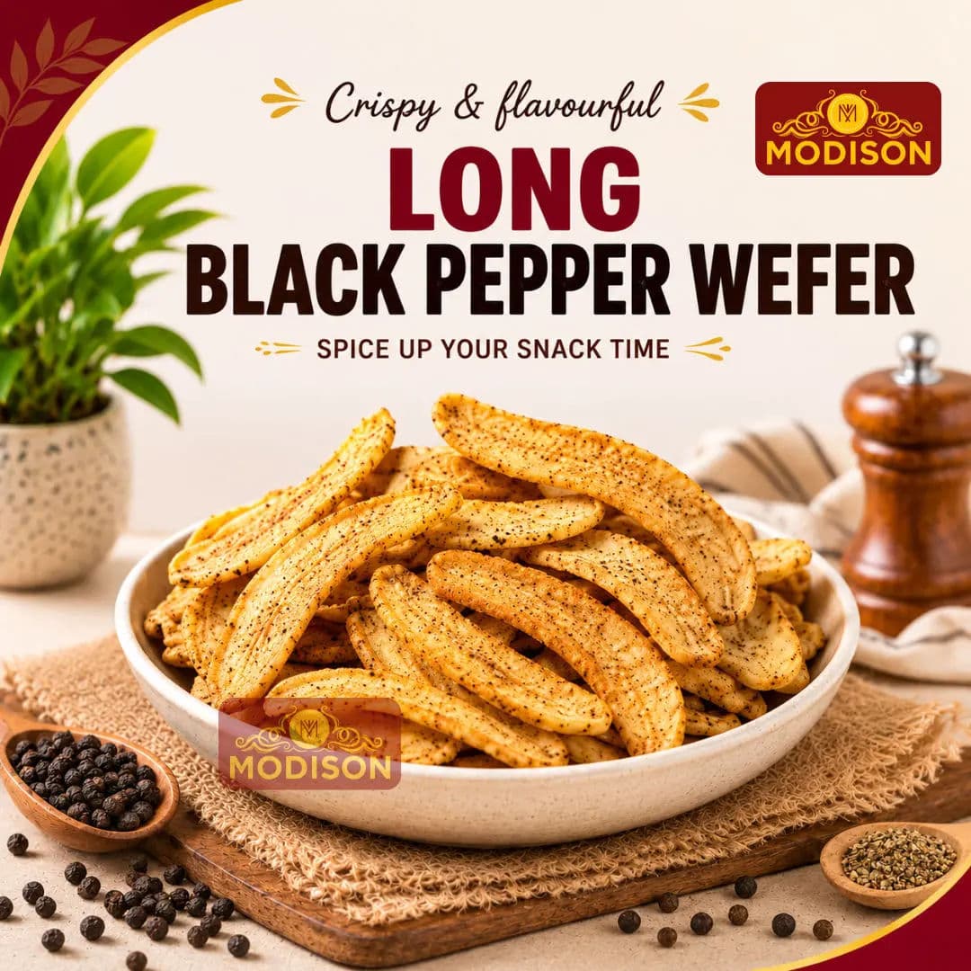 MODISON LONG BLACK PEPPER WAFER INDIAN SNACKS CRISPY KELA product image 1