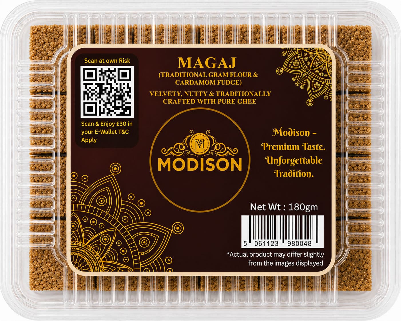 MODISON Magaj Indian Sweets Gram Flour Mithai 180g alternate image