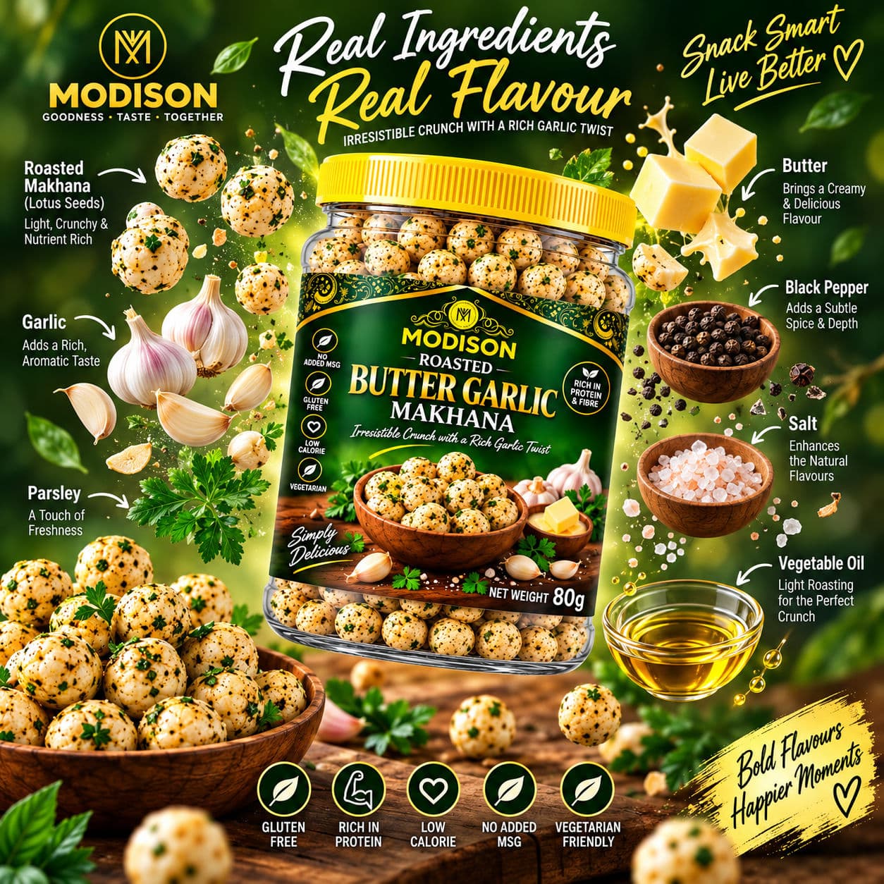 MODISON MAKHANA BUTTER GARLIC FLAVOUR alternate image