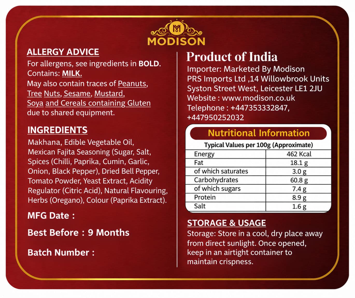 MODISON MAKHANA MEXICAN FAJITA product image 3