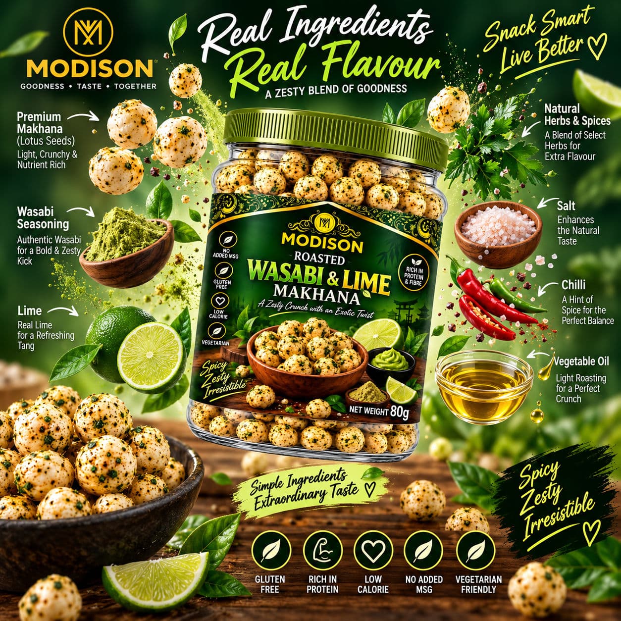 MODISON MAKHANA WASABI & LIME FLAVOUR alternate image