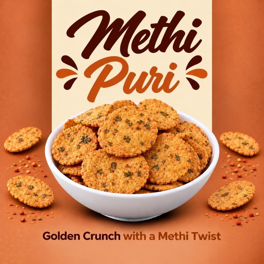 MODISON Methi Puri Indian Snacks Crispy Fenugreek Crackers 180g