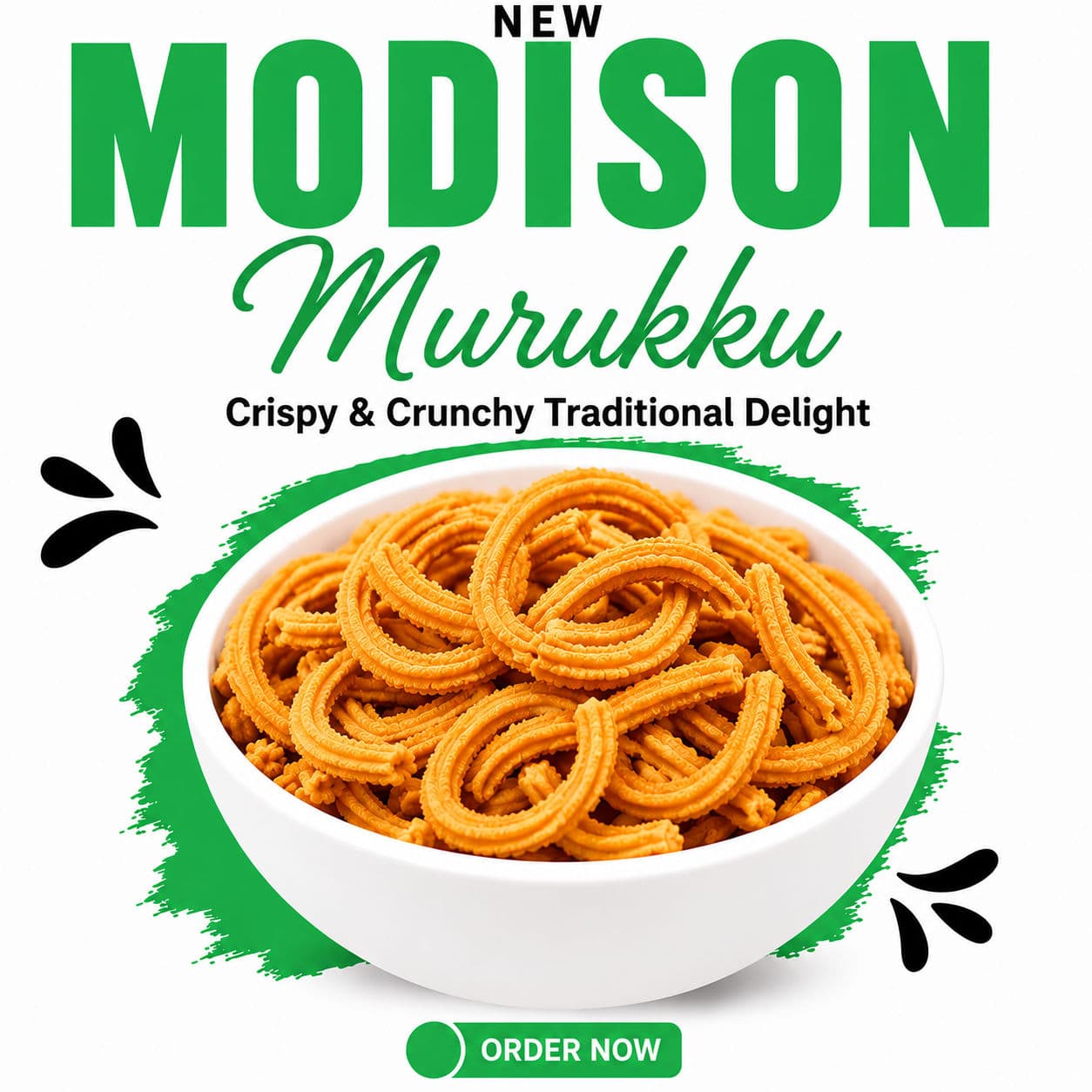 MODISON Murukku Indian Namkeen Snack Crispy Traditional 200g