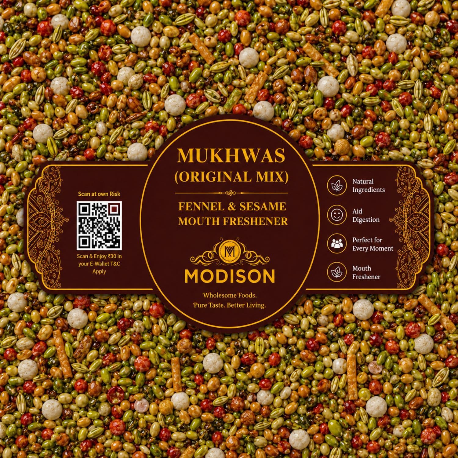 MODISON Original Mix Indian Mouth Freshener Crunchy Saunf 100g product image 6