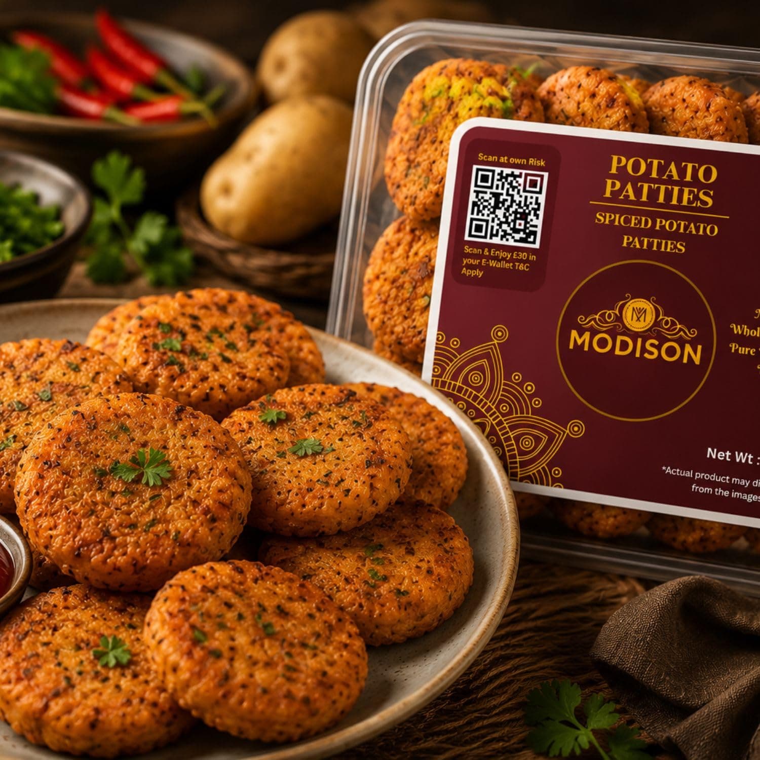 MODISON Potato Patties Ready to Cook Frozen Snack 420g product image 8