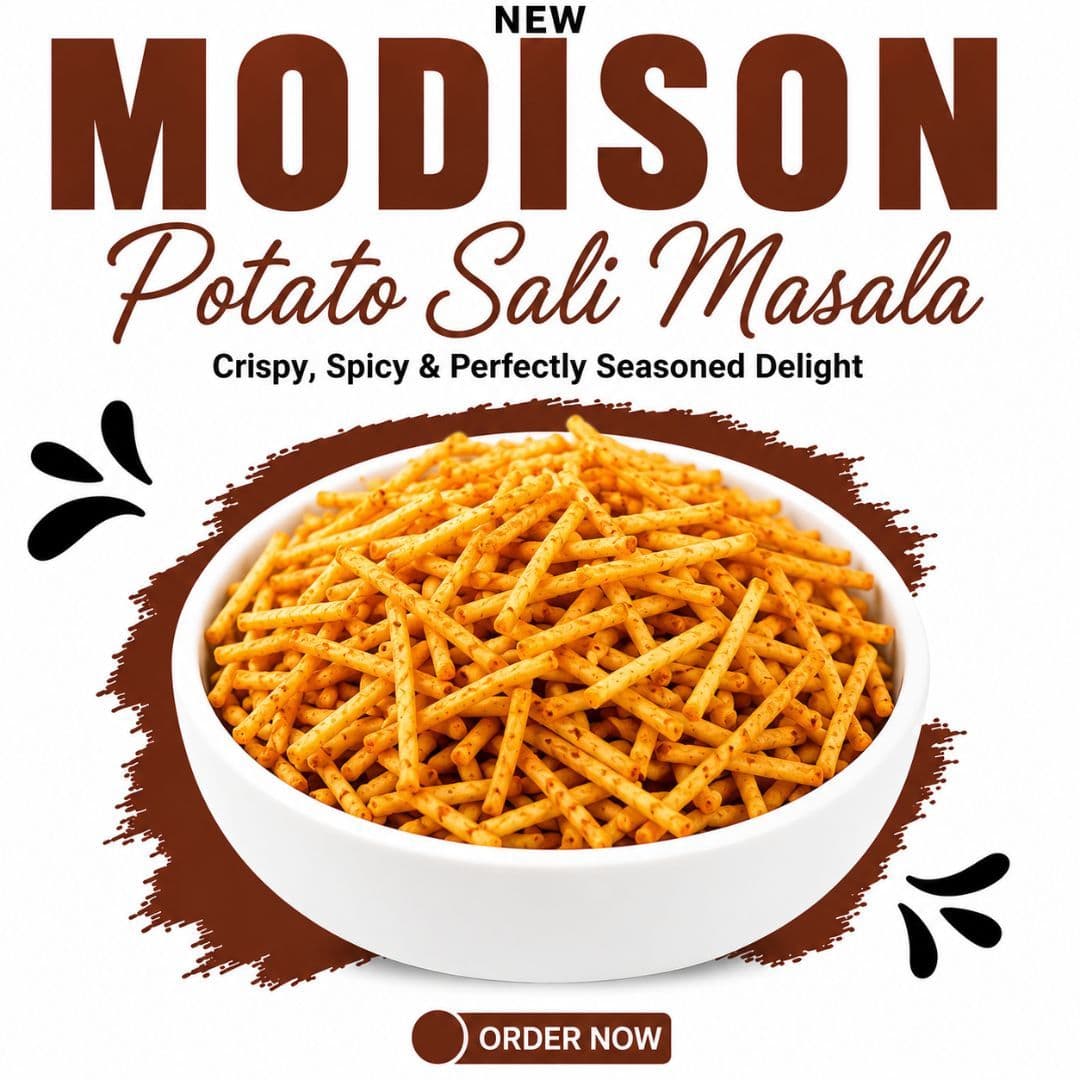MODISON Potato Sali Masala Indian Snacks Crunchy Aloo Lachha 180g