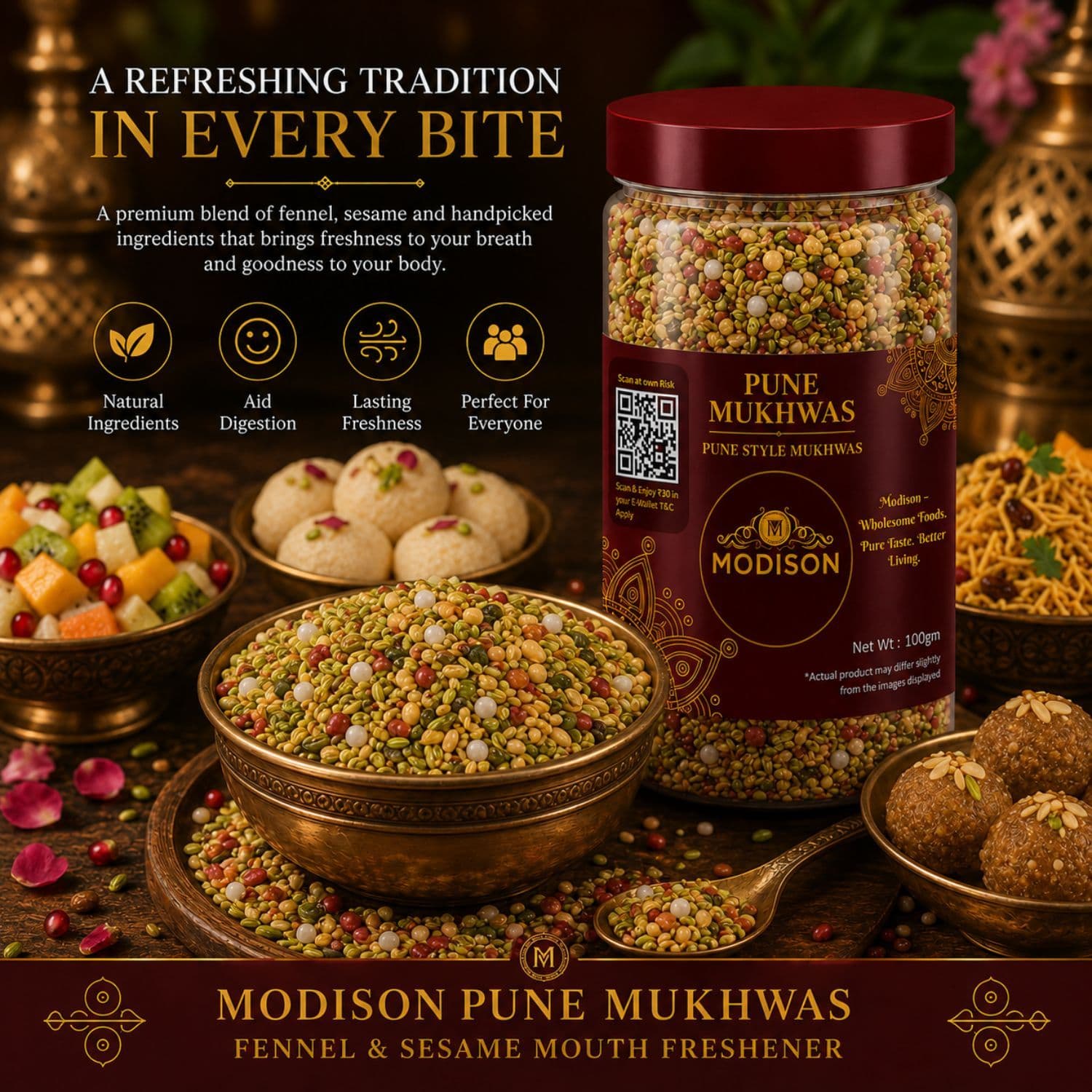 MODISON Pune Mukhwas Indian Mouth Freshener Fennel Coriander 100g product image 7