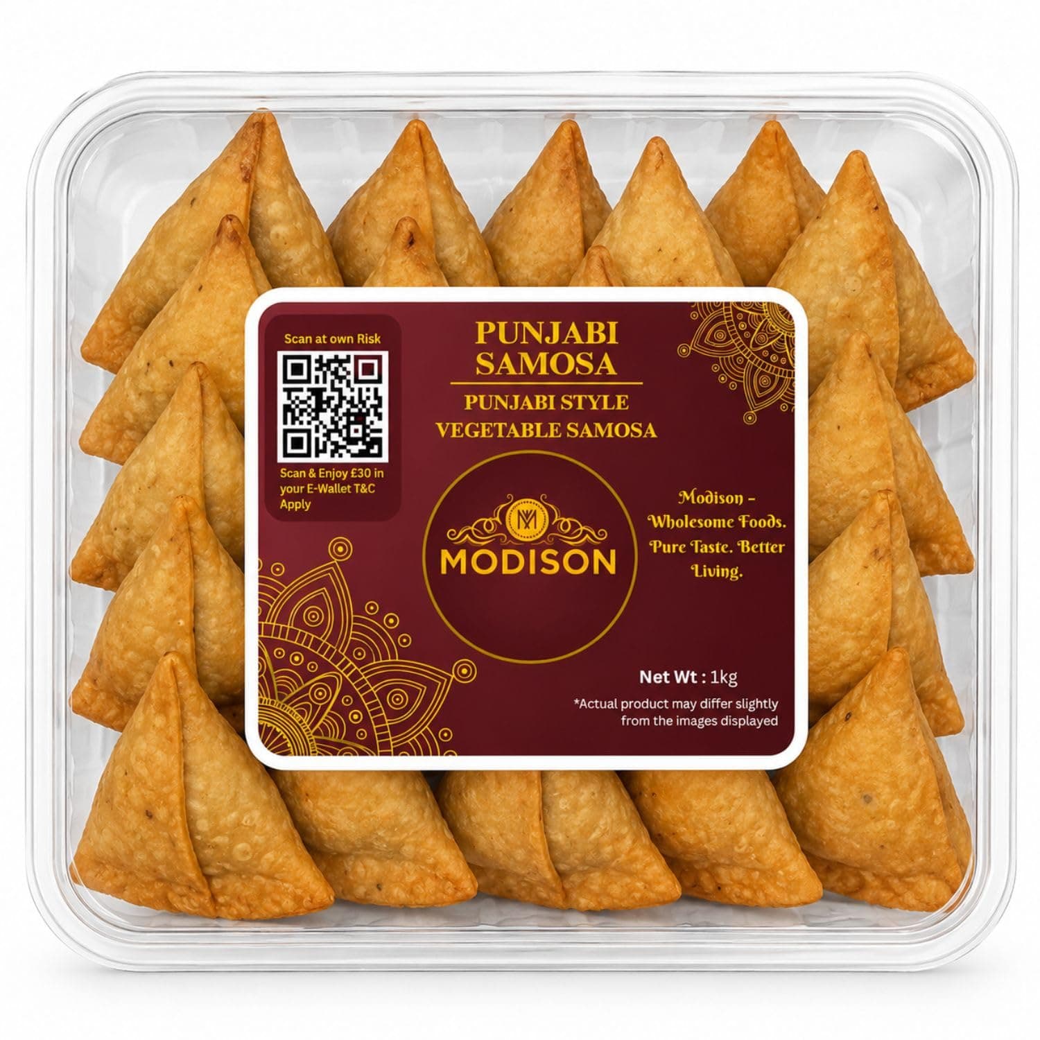 MODISON Punjabi Samosa Traditional Frozen Indian Snack 1kg product image 1