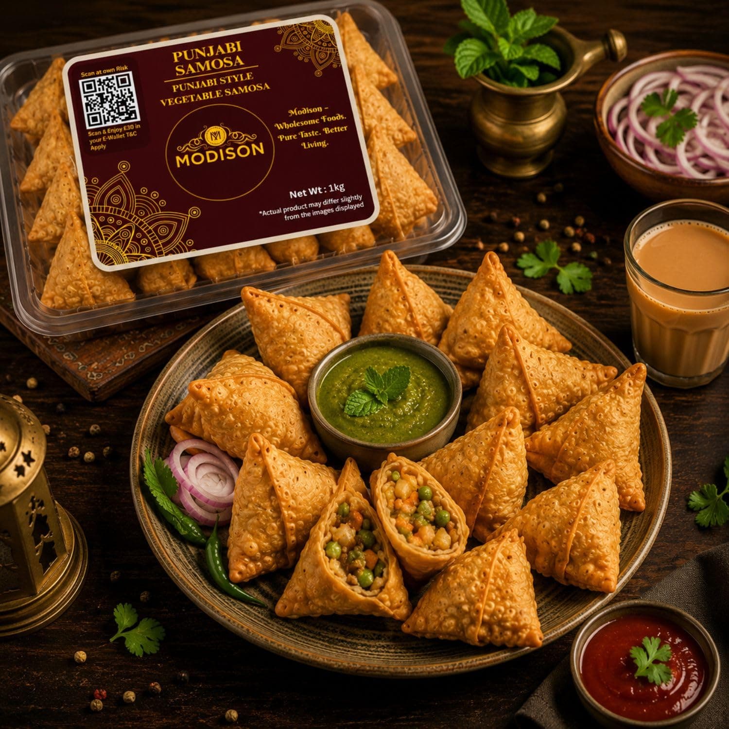 MODISON Punjabi Samosa Traditional Frozen Indian Snack 1kg product image 8