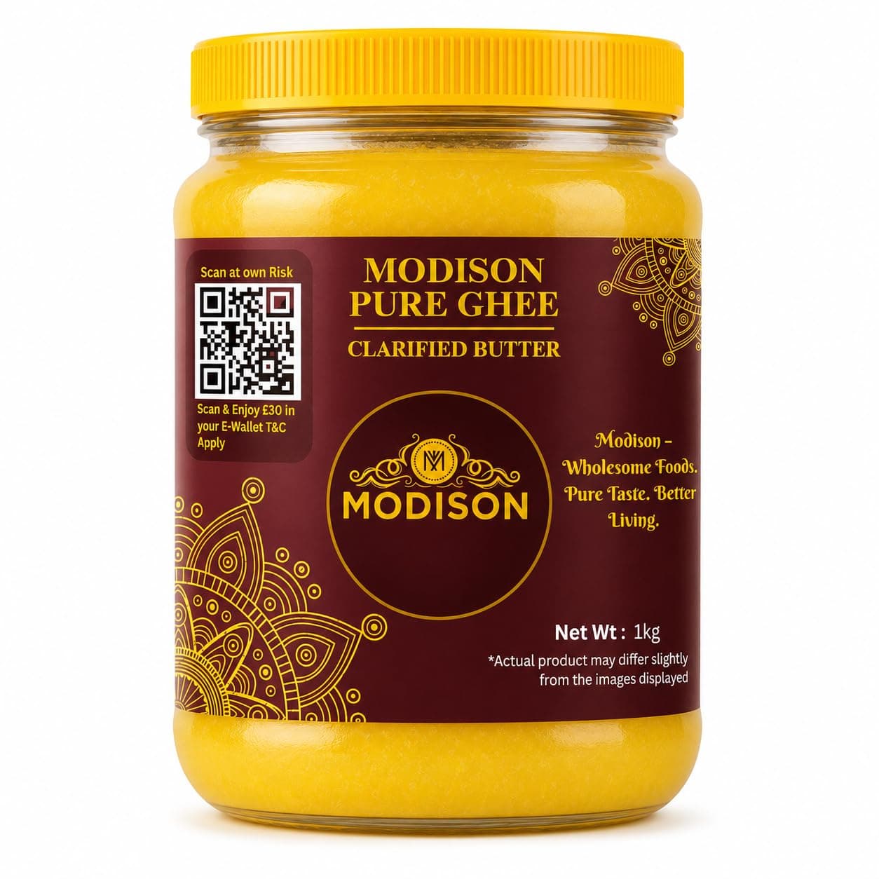 MODISON Pure Ghee Clarified Butter Pure Milk Fat 1kg product image 1