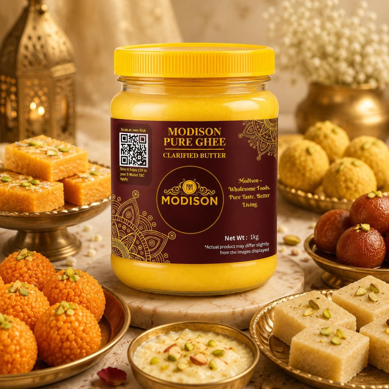 MODISON Pure Ghee Clarified Butter Pure Milk Fat 1kg product image 6