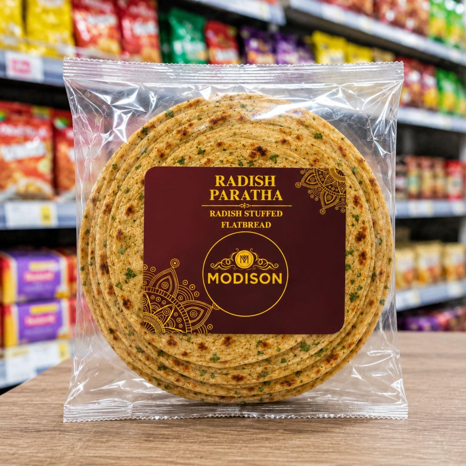 MODISON Radish Paratha Traditional Indian Flatbread Frozen 360g product image 6