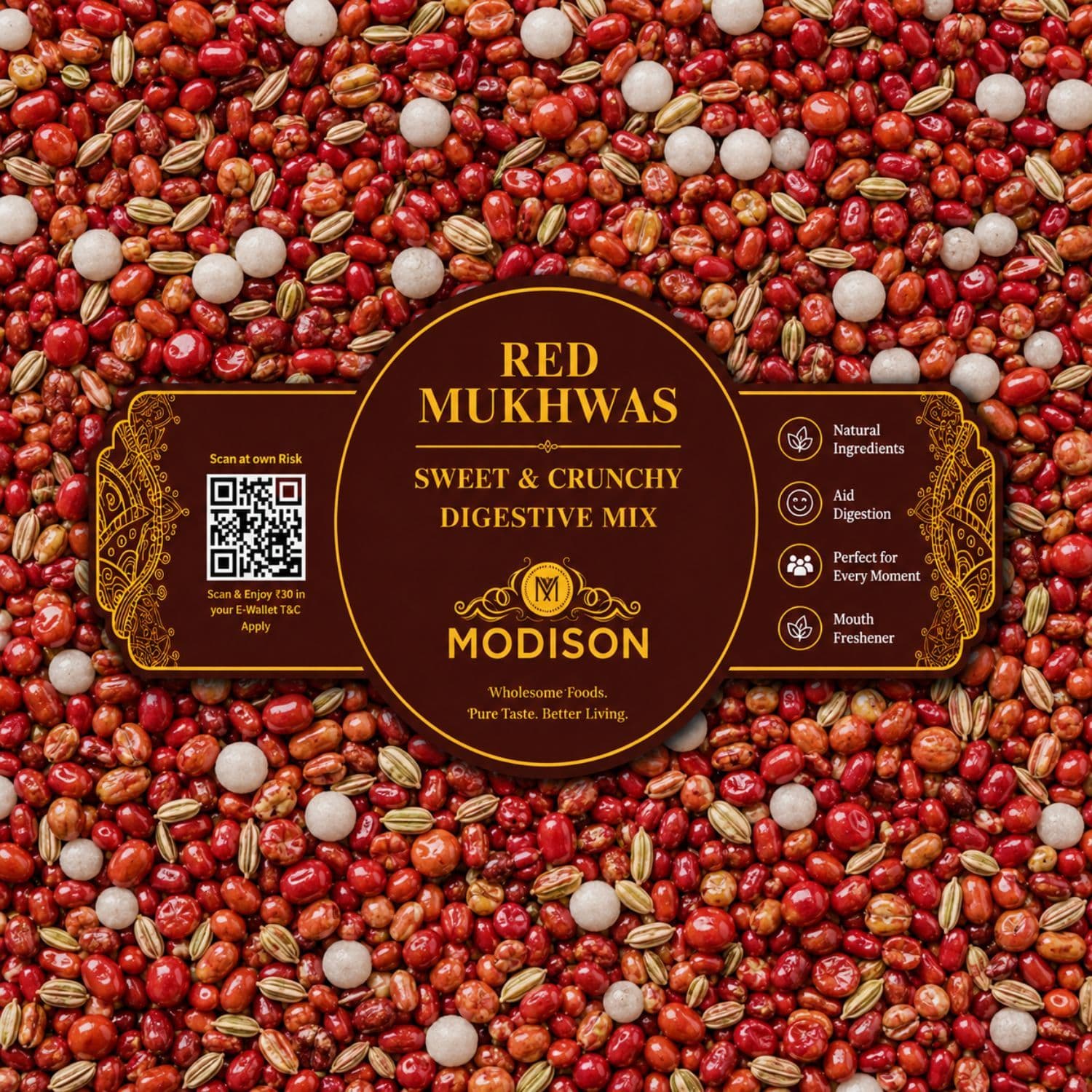 MODISON Red Mukhwas Indian Mouth Freshener Aniseed Coriander 100g product image 6