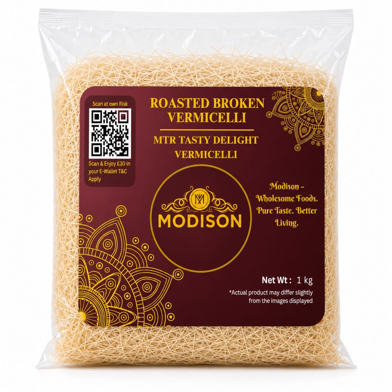 MODISON Roasted Broken Vermicelli, Wheat Semolina Sevai, 1 kg
