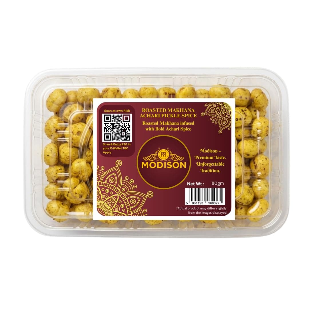 MODISON Roasted Makhana Healthy Snacks Achari Pickle Spice 80g product image 1