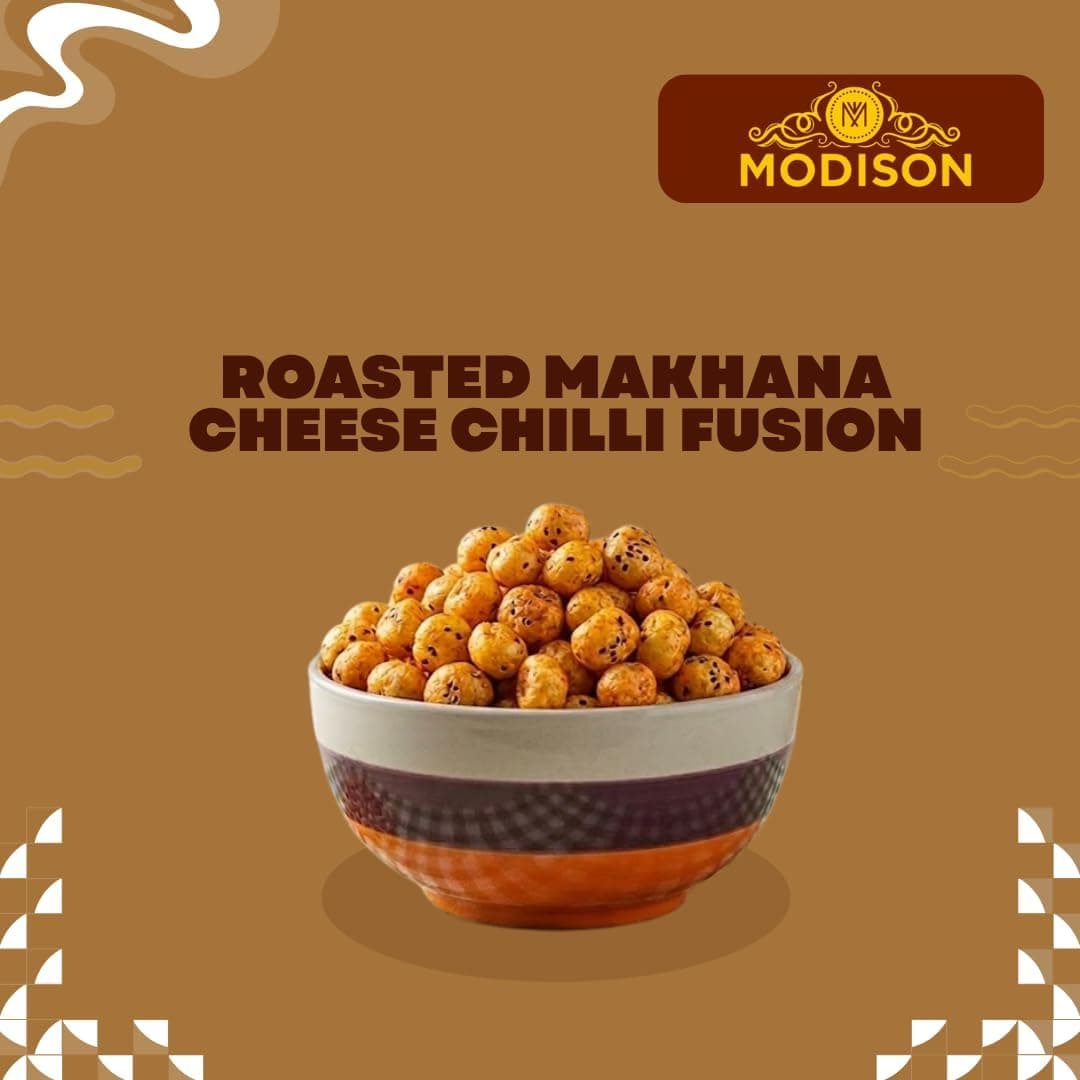 MODISON Roasted Makhana Healthy Snacks Cheese Chilli Fusion 80g product image 2