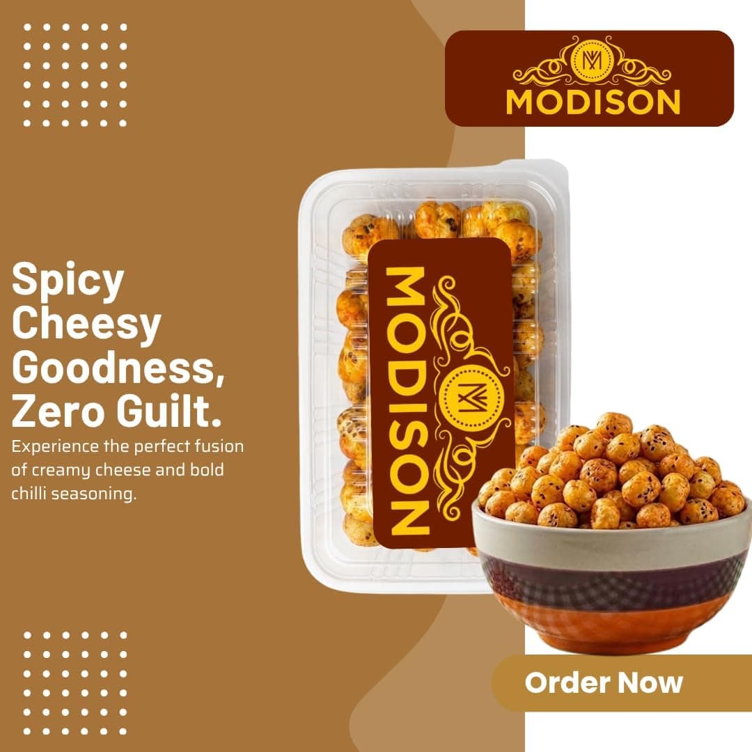 MODISON Roasted Makhana Healthy Snacks Cheese Chilli Fusion 80g product image 3