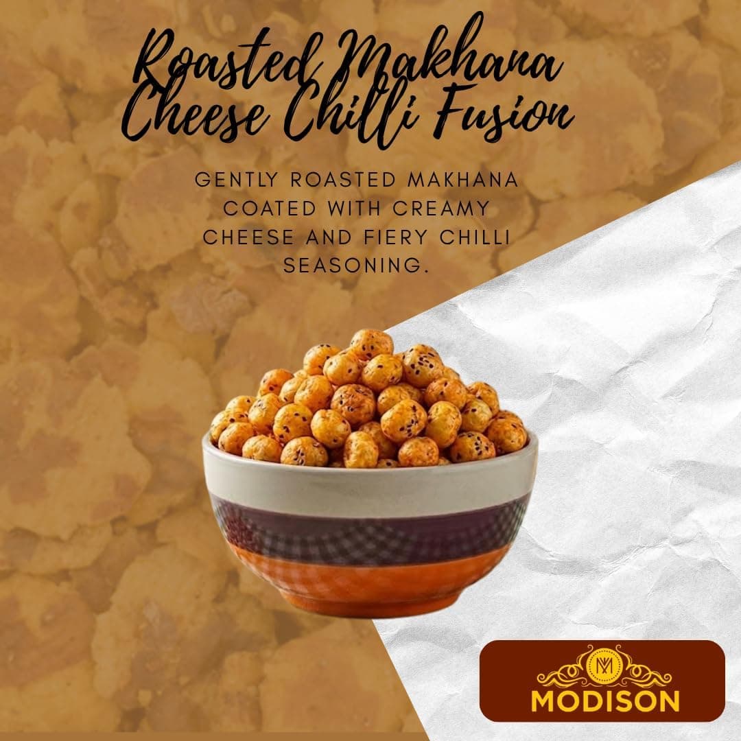 MODISON Roasted Makhana Healthy Snacks Cheese Chilli Fusion 80g product image 4
