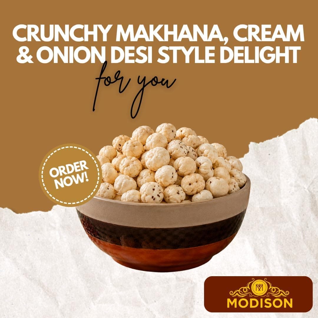 MODISON Roasted Makhana Healthy Snacks Cream Onion 80g product image 2