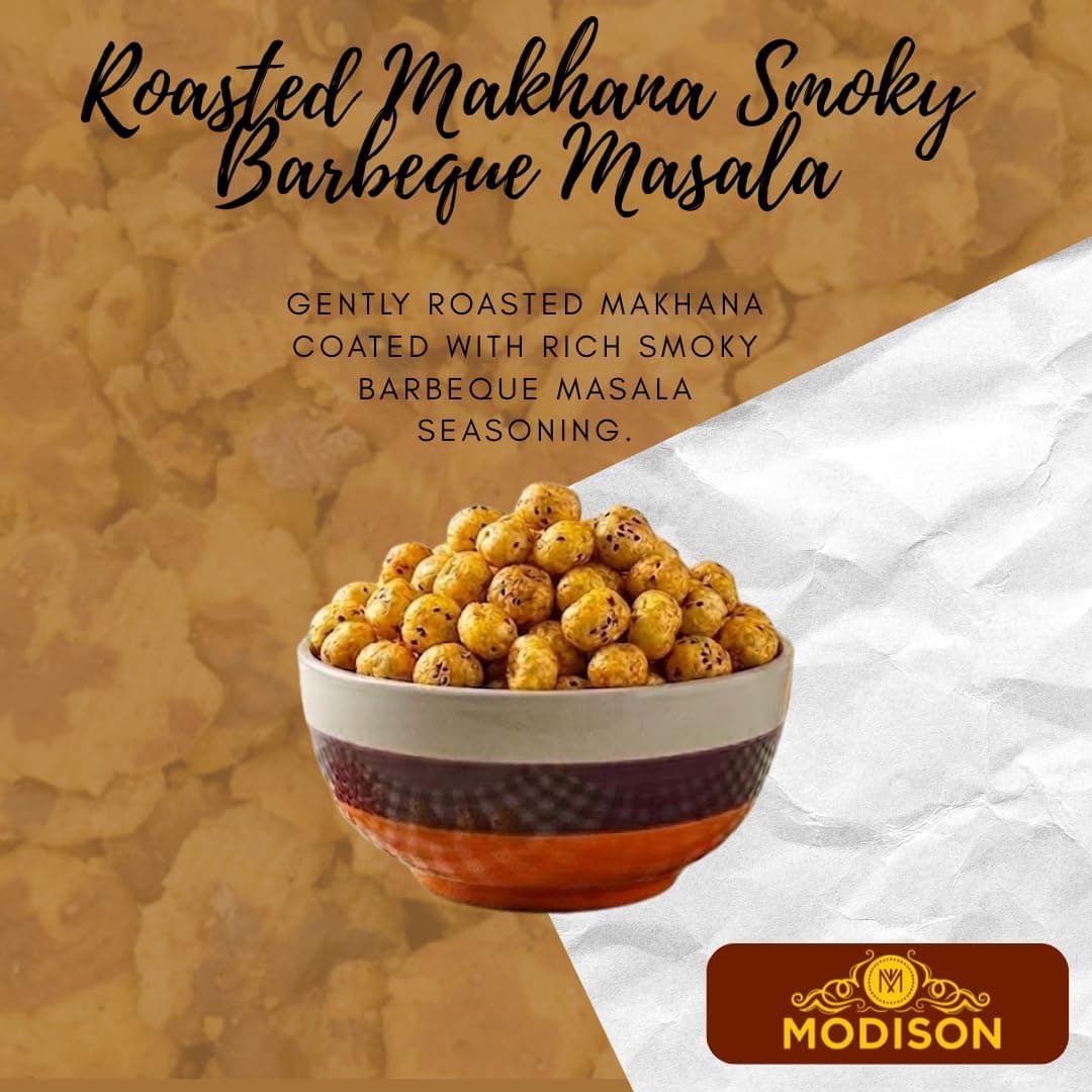MODISON Roasted Makhana Healthy Snacks Smoky Barbeque Masala 80g product image 2