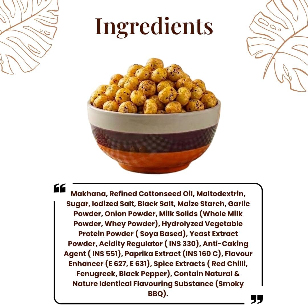 MODISON Roasted Makhana Healthy Snacks Smoky Barbeque Masala 80g product image 5