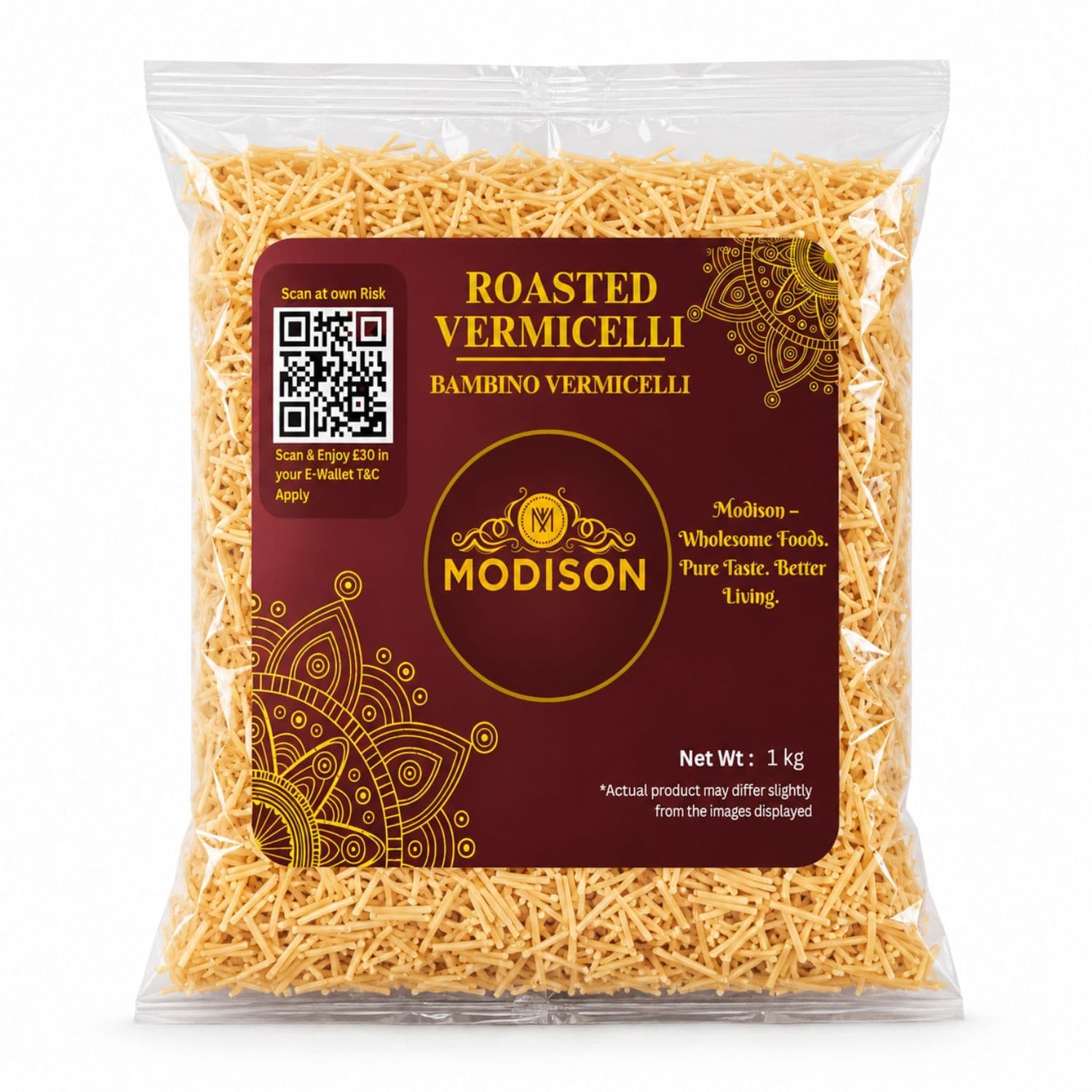 MODISON Roasted Vermicelli Wheat Semolina Ready to Cook 1kg